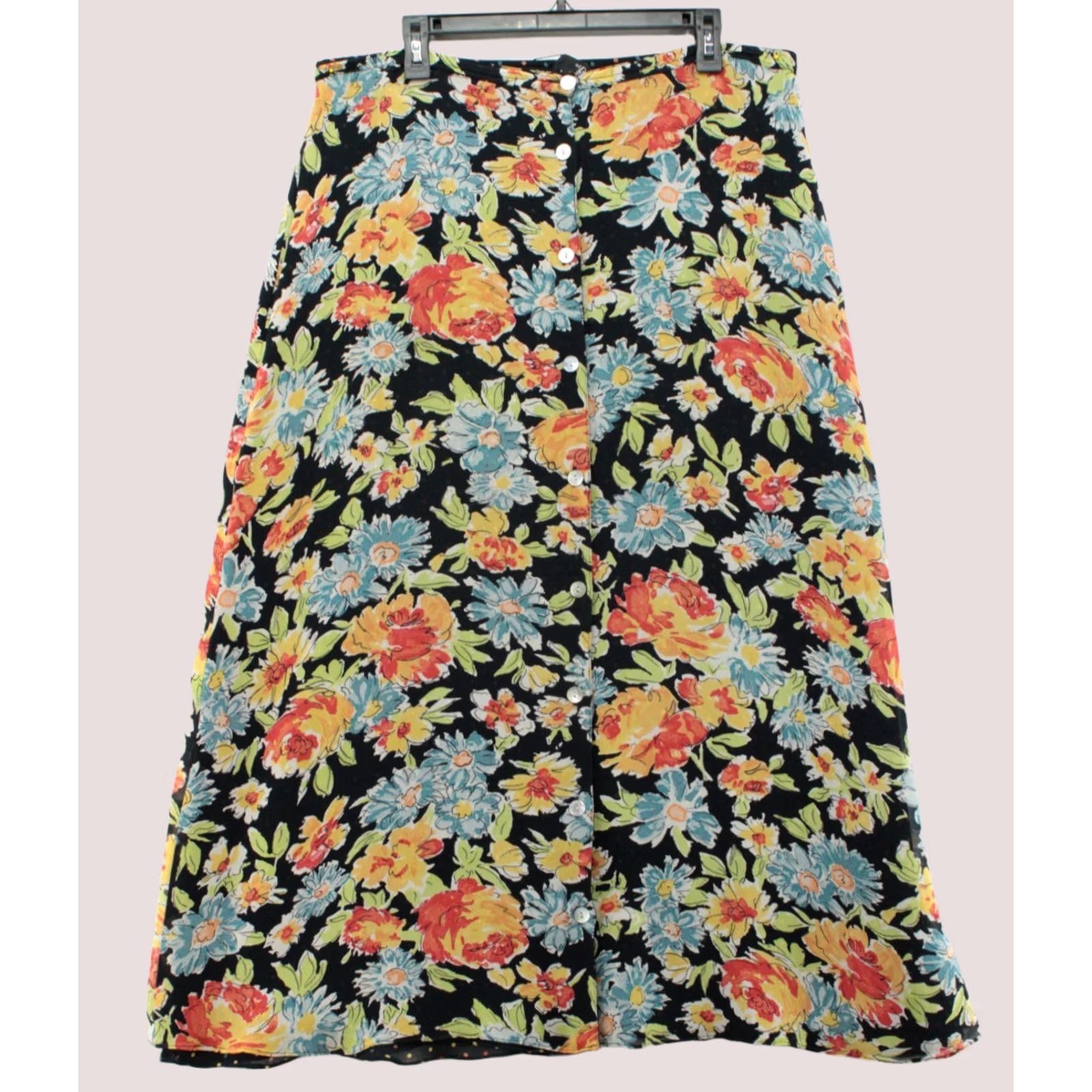 Vintage VINTAGE Ali Miles Maxi Skirt Womens 16 Reversable Boho Floral Polka Dots Witchy Summer Skirt Womens - Size 38" / US 16 / IT 52 - 1 Thumbnail