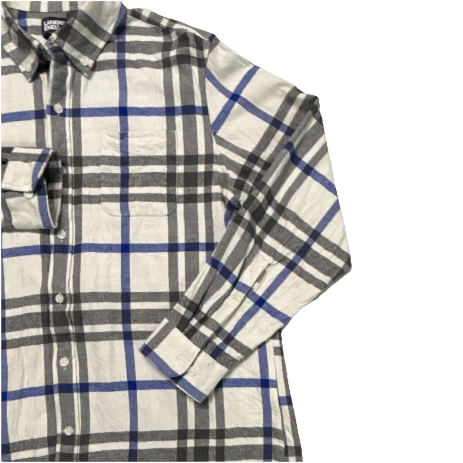 Lands' End Lands' End Plaid Flannel Shirt XL Traditional Fit Men Size US XL / EU 56 / 4 - 3 Thumbnail
