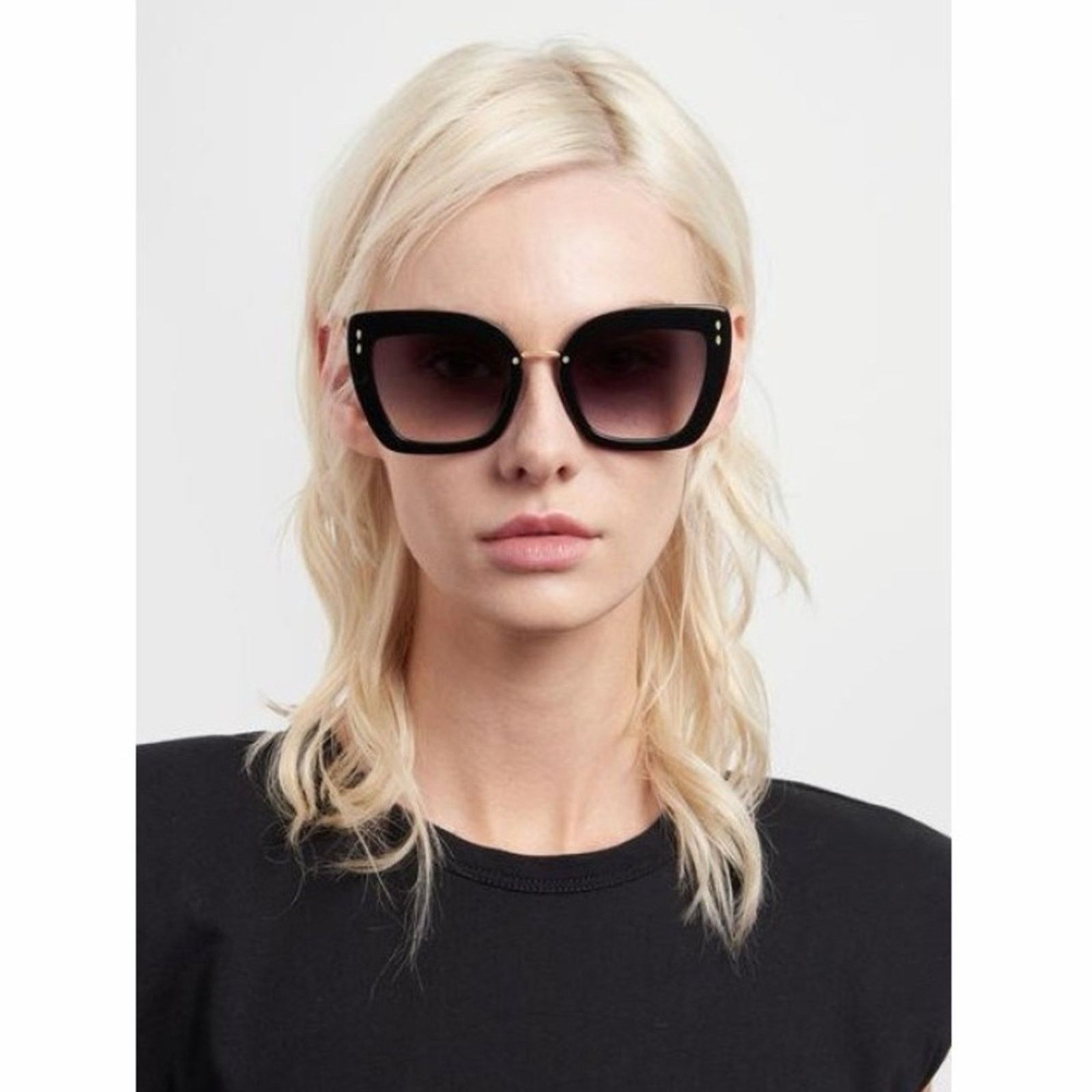 Isabel Marant Ne Isabel Marant IM0083/G/S 02M29O Black and Gold Sunglasses Size ONE SIZE - 3 Thumbnail