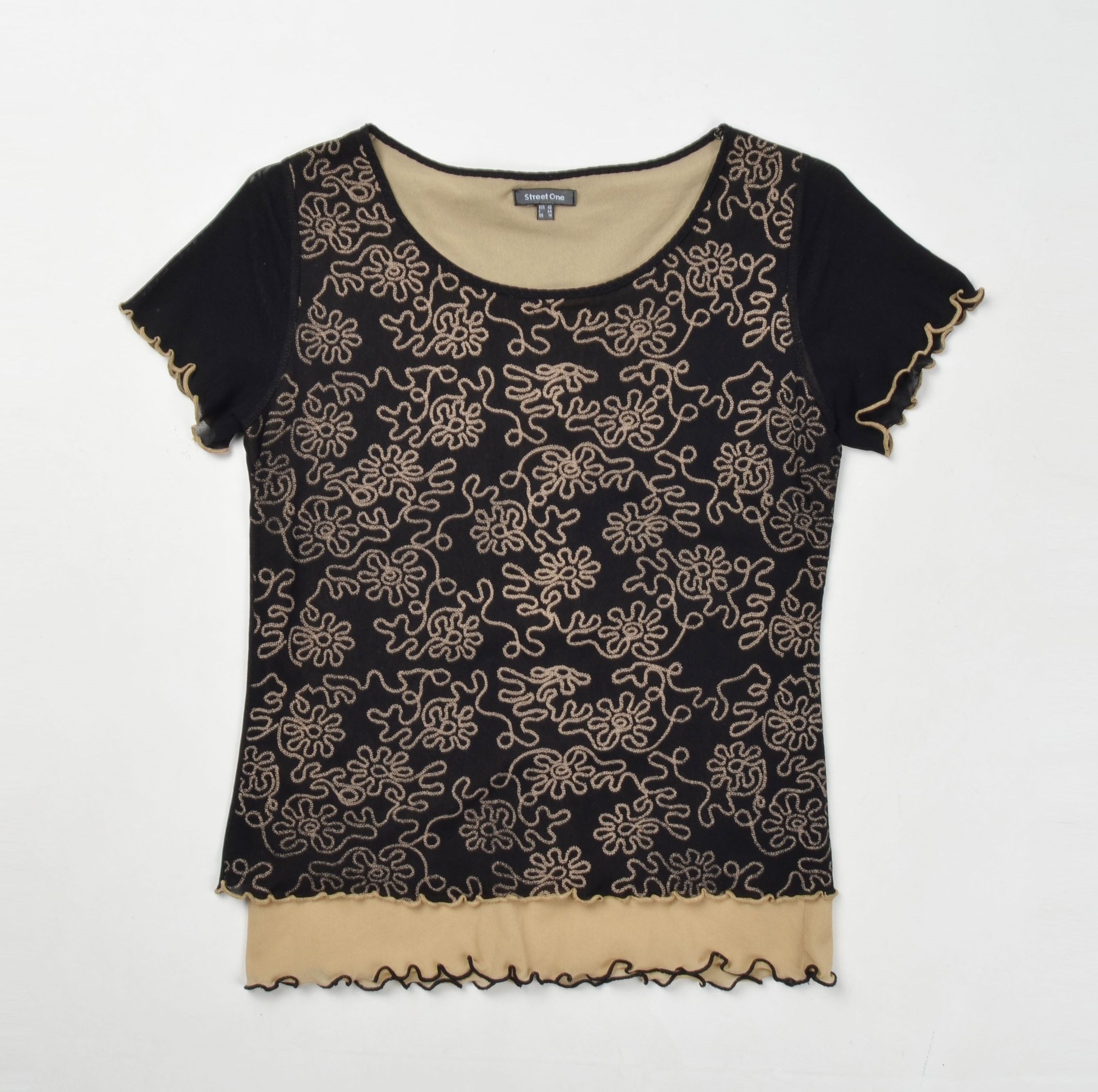 Vintage Vintage Street One Y2K Mesh Double Layer Ruffle Top Size M / US 6-8 / IT 42-44 - 4 Thumbnail