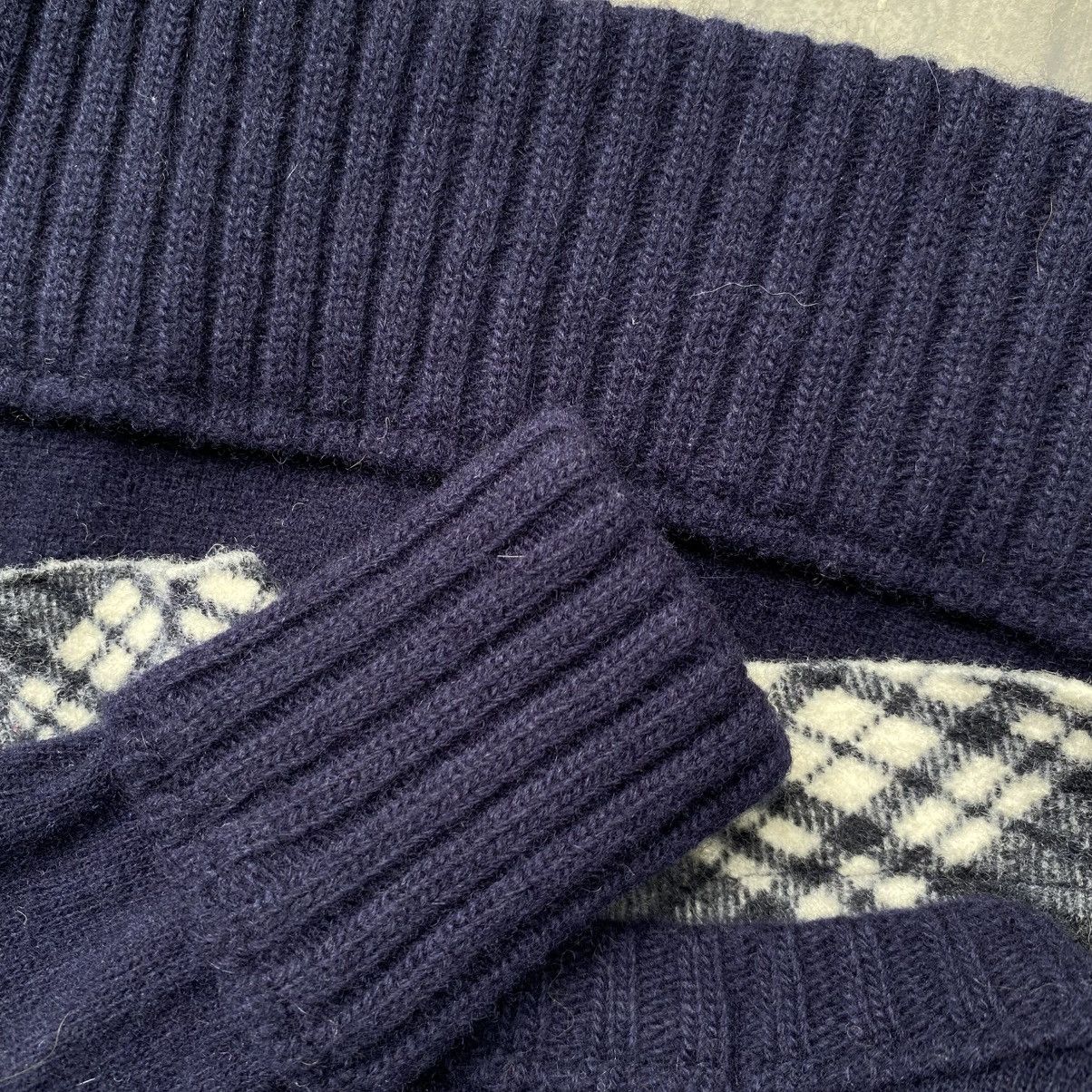 Japanese Brand A/T Navy Blue Sweater with Plaid Ruffle Front Size S / US 4 / IT 40 - 18 Thumbnail