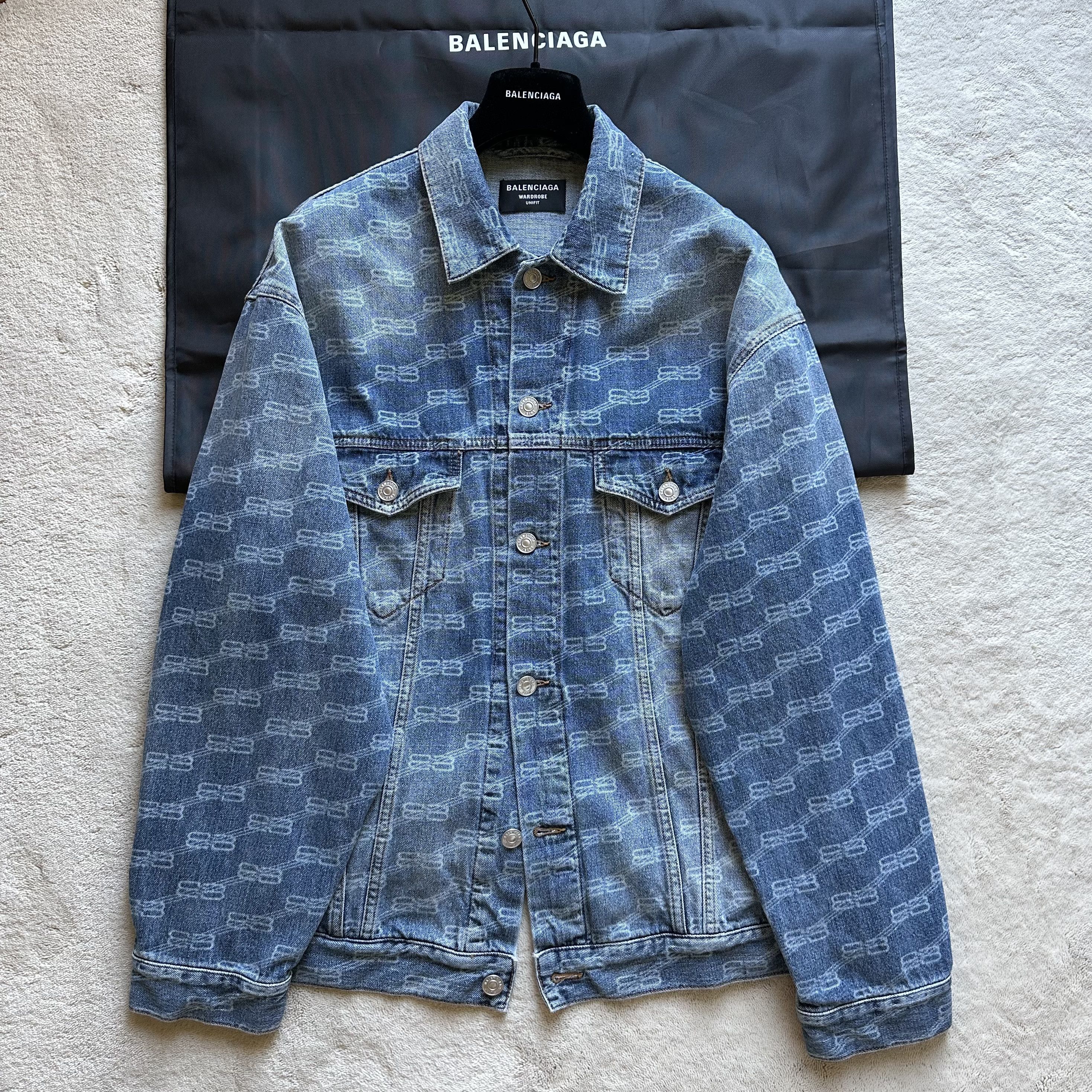 Balenciaga BALENCIAGA 'BB’ MONOGRAM Logo JACKET in ITALIAN DENIM Sz XS Size US XS / EU 42 / 0 - 1 Thumbnail
