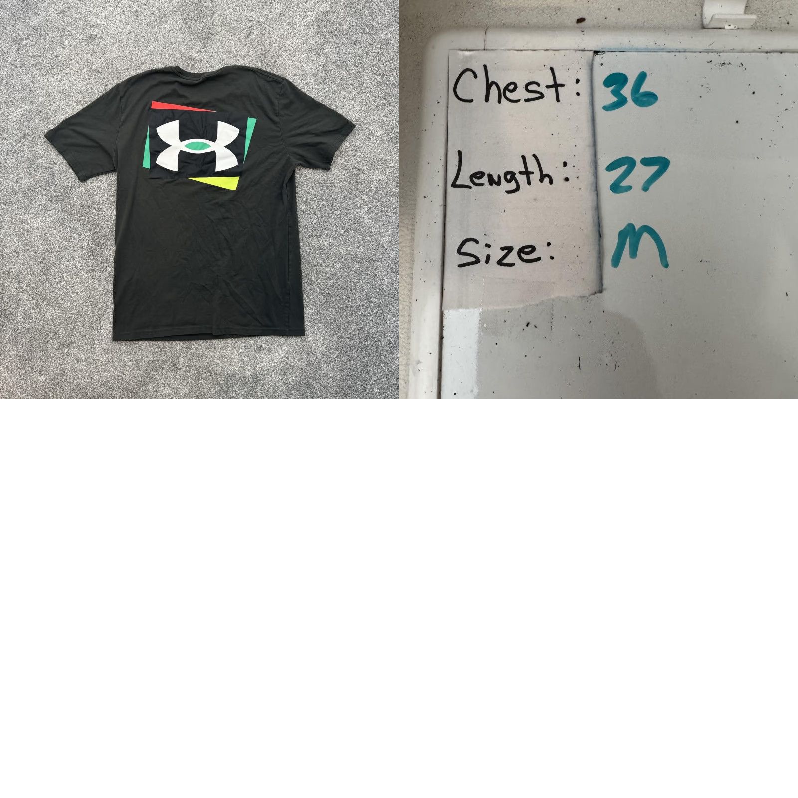 Under Armour Under Armour Shirt Mens Medium Black Multicolor Graphic Tee 1370731 T-Shirt Graphic Print Crew Neck Short Sleeve Relaxed Fit Cotton Polyester Size US M / EU 48-50 / 2 - 8 Thumbnail