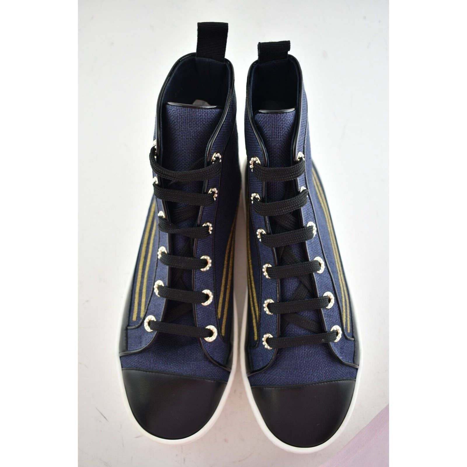 Chanel 19C Denim CC Platform Lace Up High Top Trainer Sneaker 40 Size US 10 / IT 40 - 6 Thumbnail