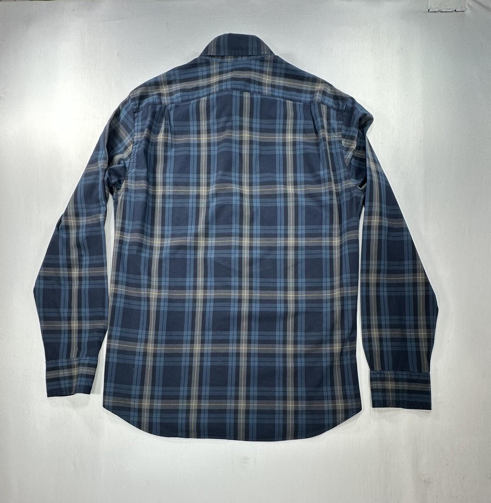 H&M J Crew Flex Washed Slim Plaid Oxford Button-Up Blue Mens M Size US M / EU 48-50 / 2 - 2 Thumbnail