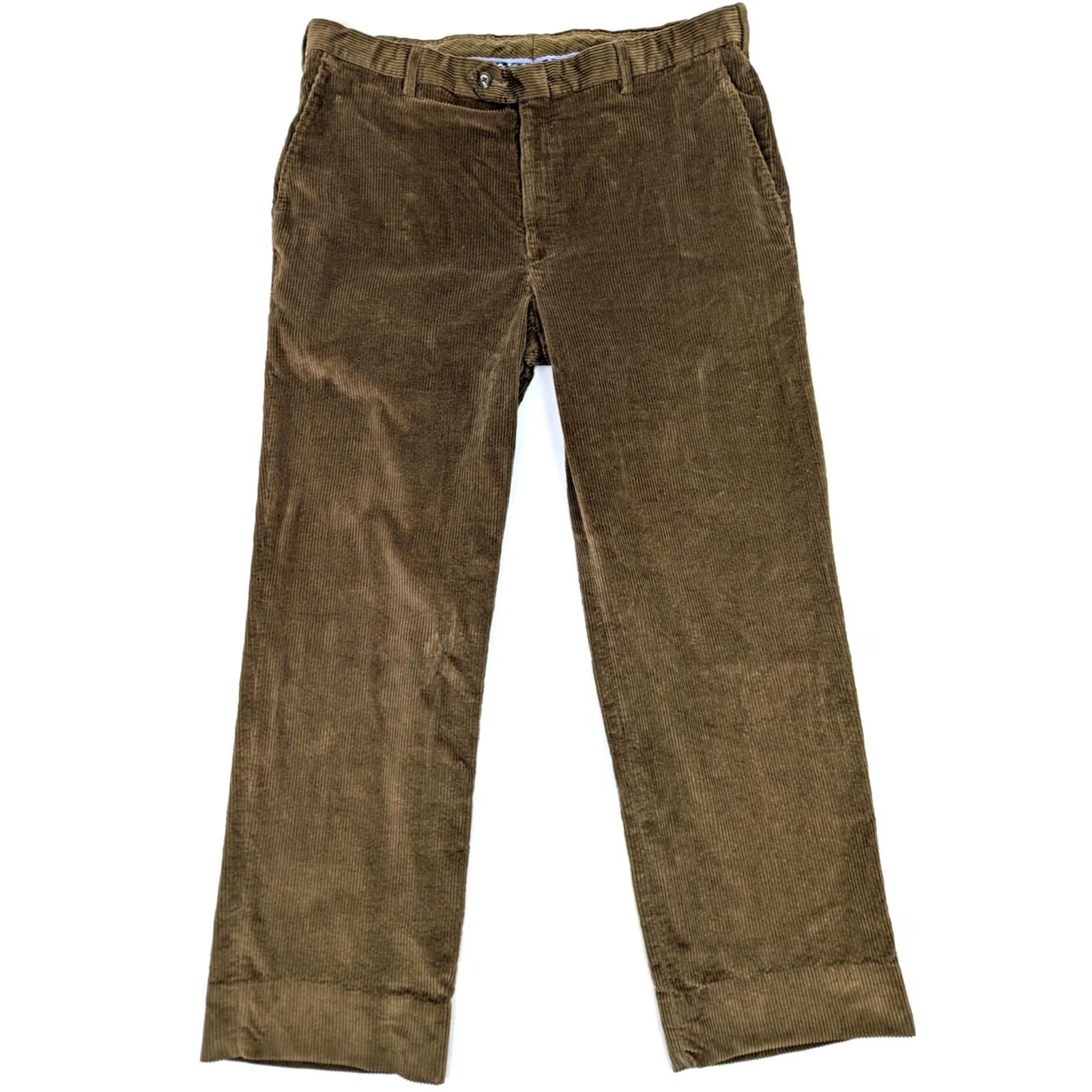 Berle Berle Duca Visconti Italian Corduroy Pants Men 40 Brown Straight Flat Front 90s Vintage Chino Style Pants Size US 40 / EU 56 - 2 Thumbnail