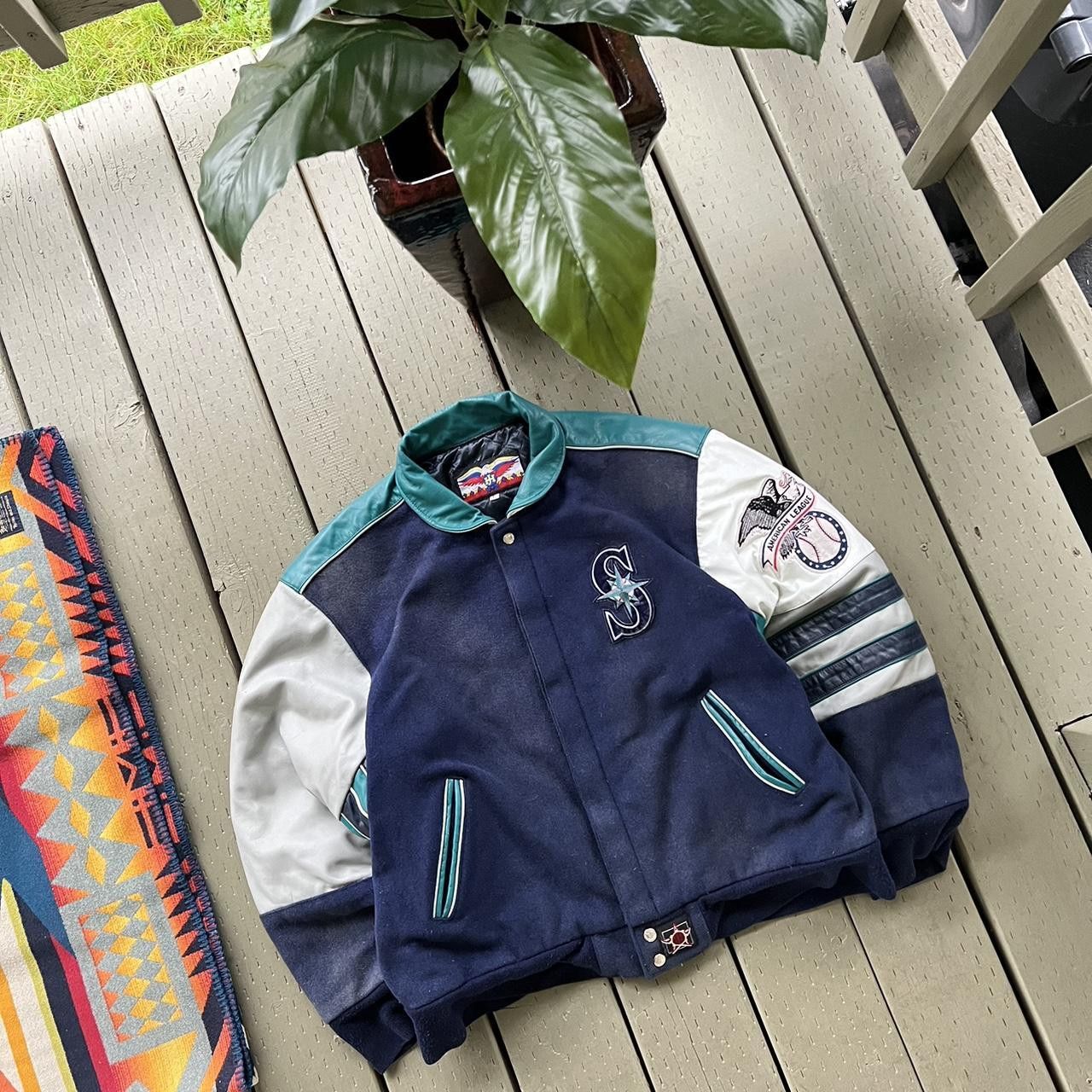 Jeff Hamilton × MLB × Vintage Jeff Hamilton Jacket Seattle Mariners Leather Varsity Jacket Size US L / EU 52-54 / 3 - 2 Thumbnail
