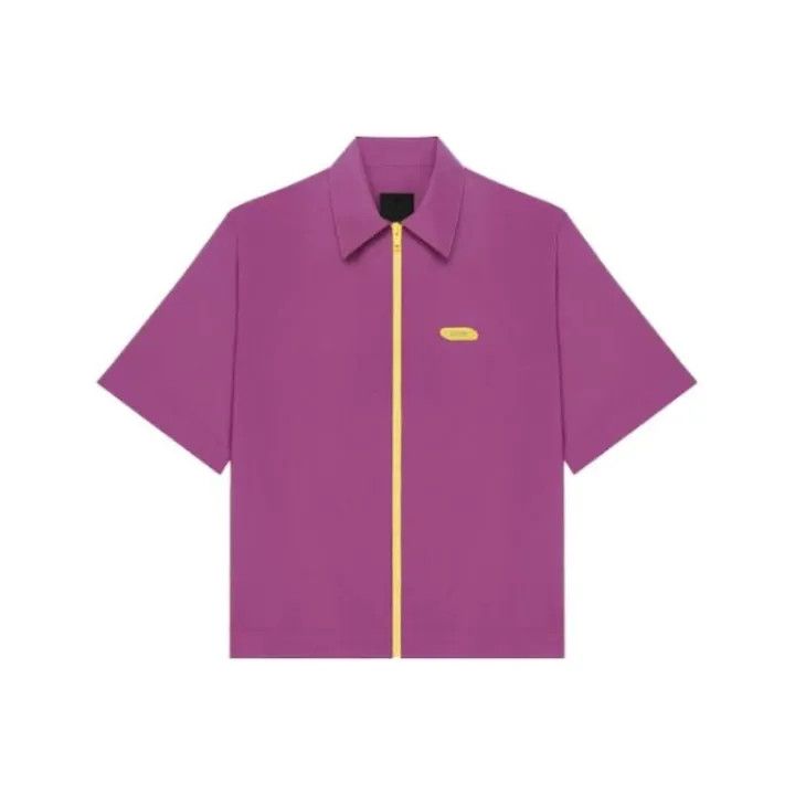 Givenchy Givenchy Purple Short Sleeve Zip Shirt Size US L / EU 52-54 / 3 - 1 Thumbnail