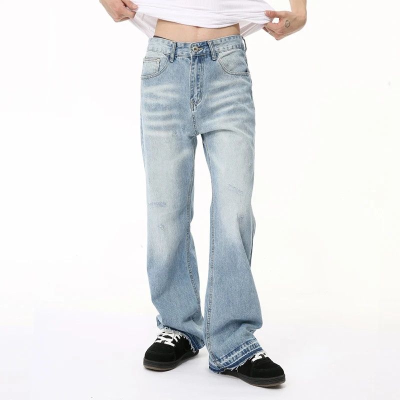 Jean × Vintage Washing Straight Zipper Jeans Size US 31 - 2 Thumbnail