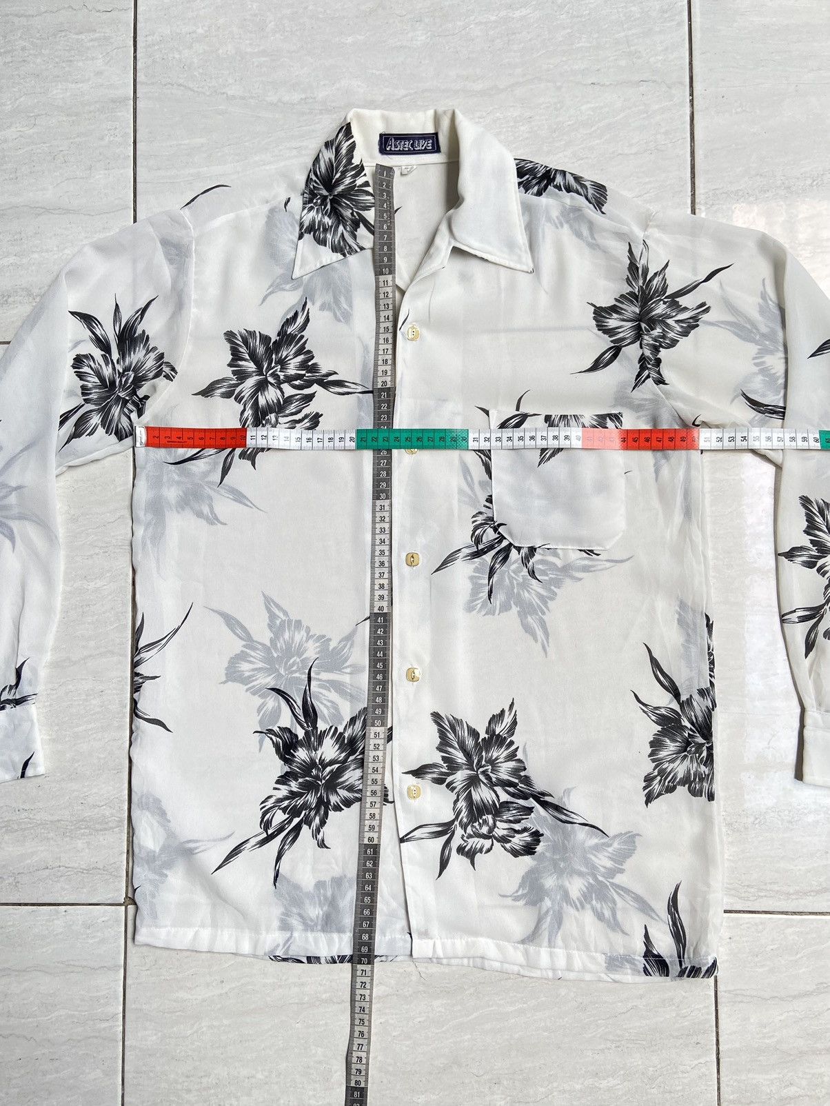 Designer × Japanese Brand ASTEC LIVE White Flower Motive Shirt Size US S / EU 44-46 / 1 - 7 Thumbnail