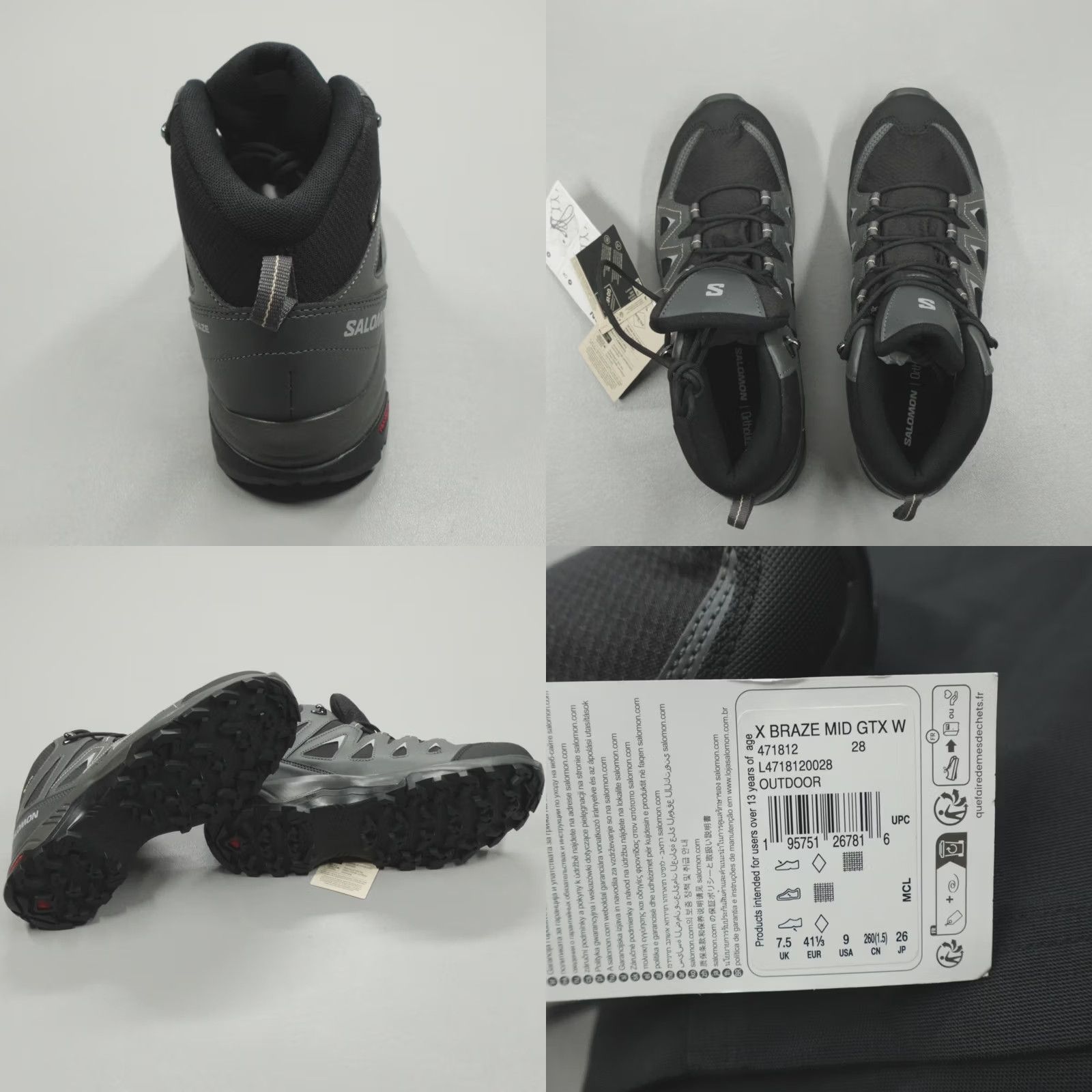 Salomon Salomon X Braze Mid Gtx L47181200 Trekking Women's Size 9 Size US 8 / IT 38 - 8 Thumbnail
