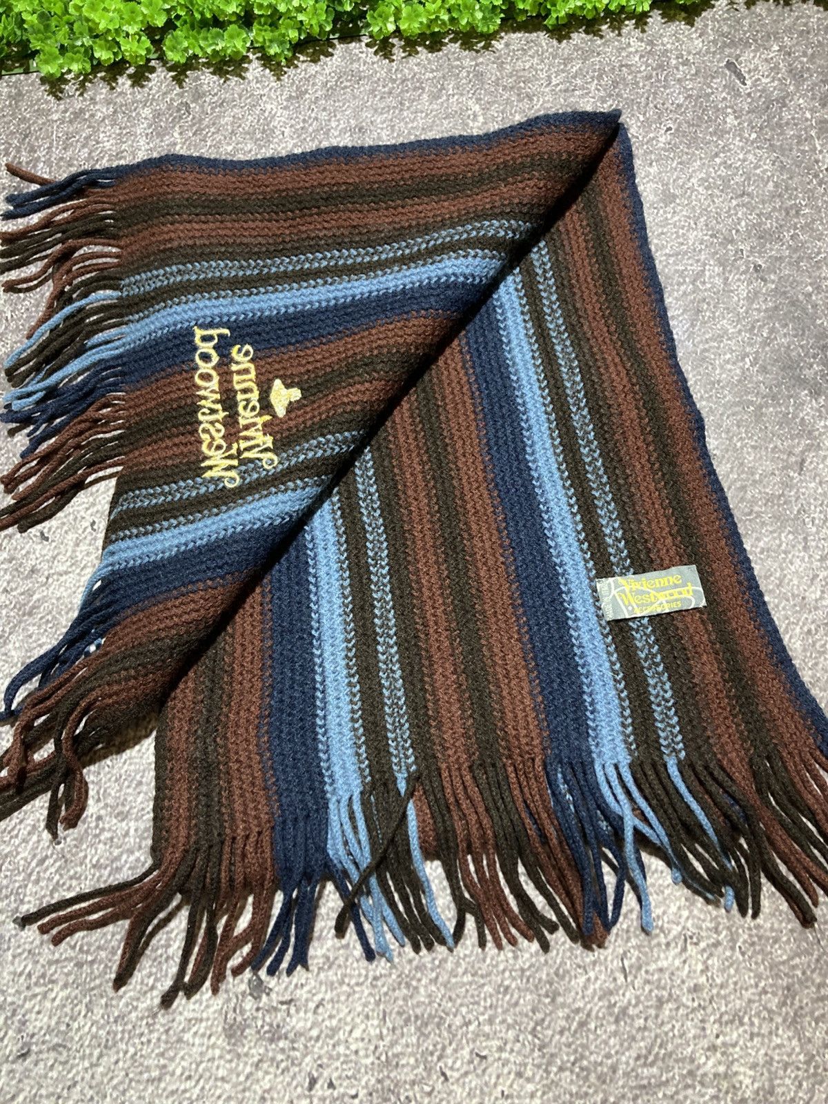 Vivienne Westwood Vivienne Westwood Accessories Wool Scarf Striped Orb Logo Size ONE SIZE - 2 Thumbnail