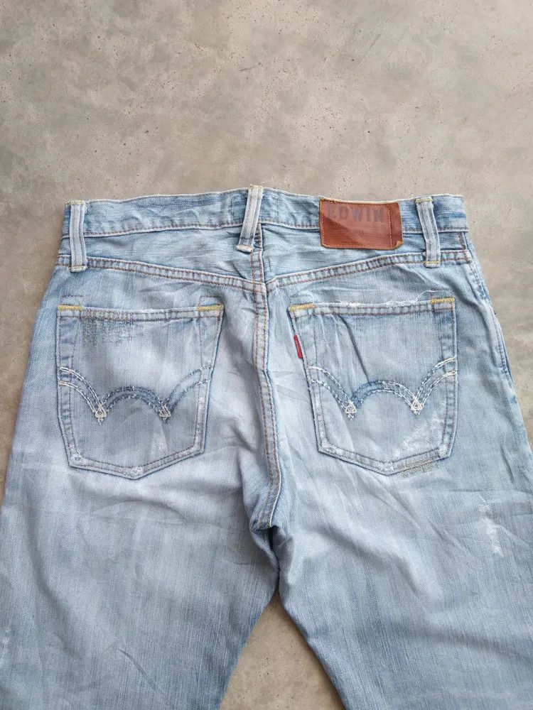 Japanese Brand Vintage Edwin Distressed Jeans 31x29 Size US 31 - 3 Thumbnail
