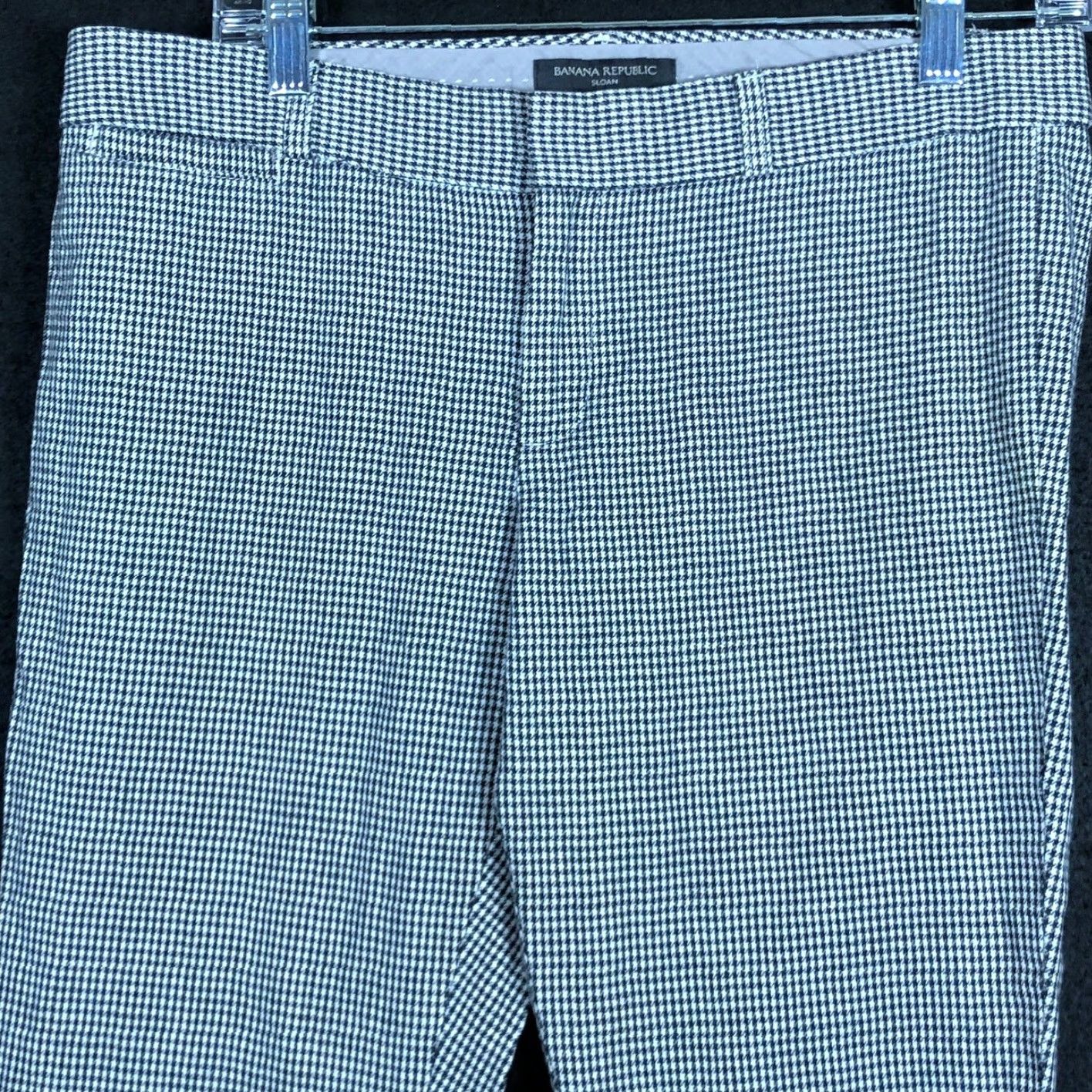 Banana Republic Banana Republic Women Pants Black White Houndstooth Mid Rise Sloan Fit Stretch 6 Dress Pants Workwear Casual Formal Business Career Size 28" / US 6 / IT 42 - 2 Thumbnail