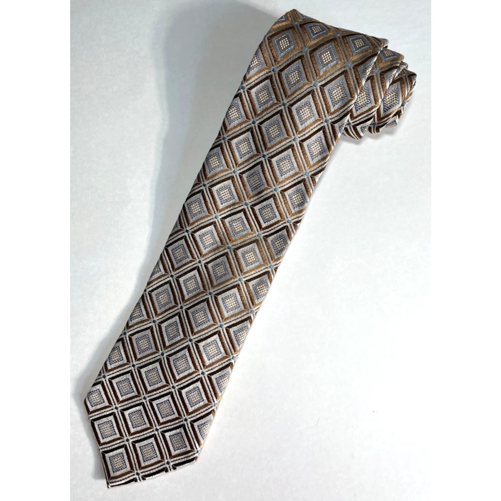 Ermenegildo Zegna Ermenegildo Zegna Men’s Tie Geometric Silk Woven Made in Italy Long Wide Multicolor Adult Mens Size ONE SIZE - 2 Thumbnail