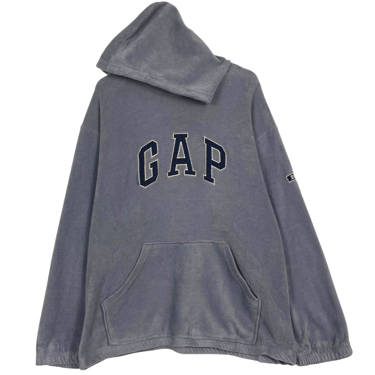 Gap × Vintage 💥90s GAP FLEECE PULLOVER BIG LOGO HOODIE SWEATER Size US L / EU 52-54 / 3 - 1 Thumbnail