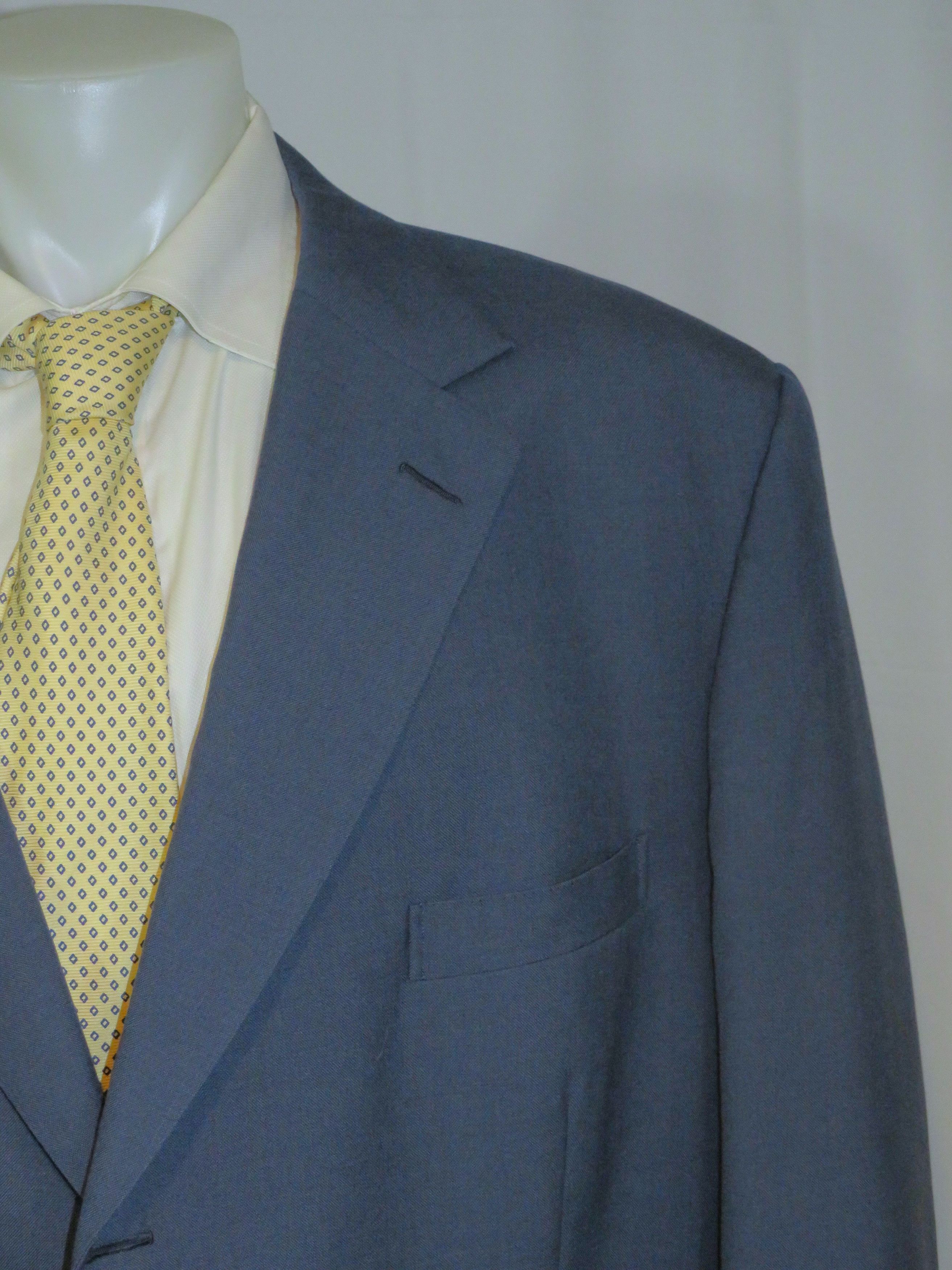Henry Poole × Savile Row Bespoke Pale Blue Three Button Sport Coat 52XL Size 52L - 3 Thumbnail