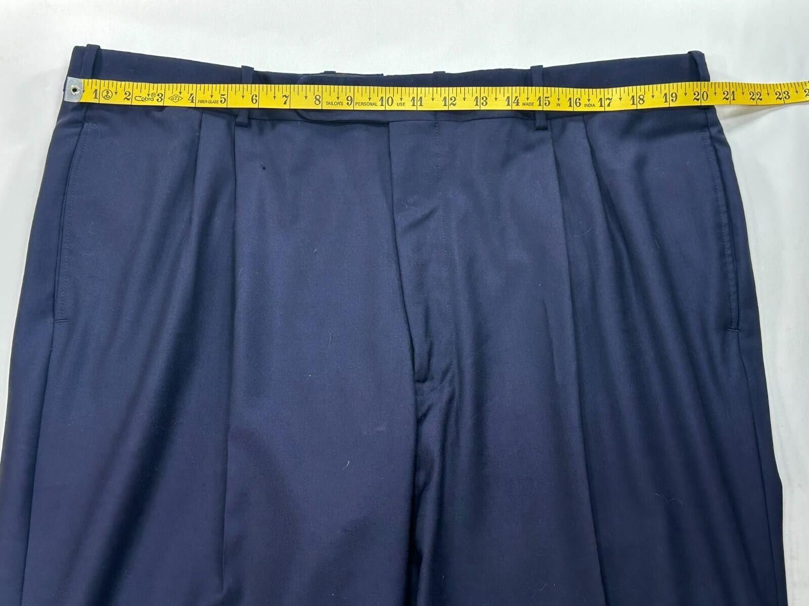 Tom James Tom James Royal Classic Pleated Dress Pants Blue Mens 40/28 Size US 40 / EU 56 - 3 Thumbnail