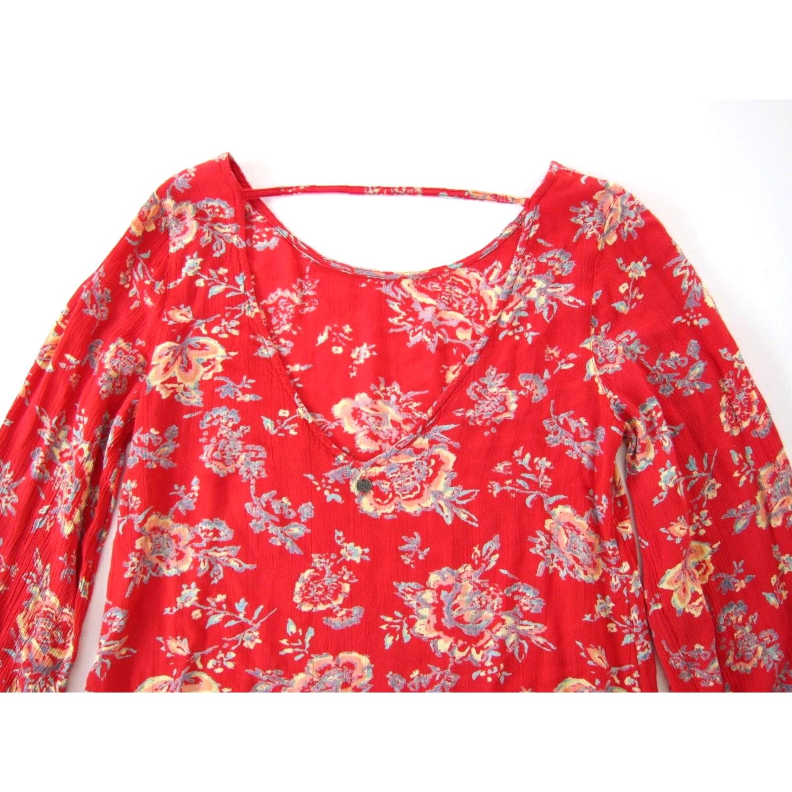 Billabong Billabong Tunic Shirt Smock Dress M Pink Floral 100% Rayon Long Sleeve Women's Size M / US 6-8 / IT 42-44 - 5 Thumbnail