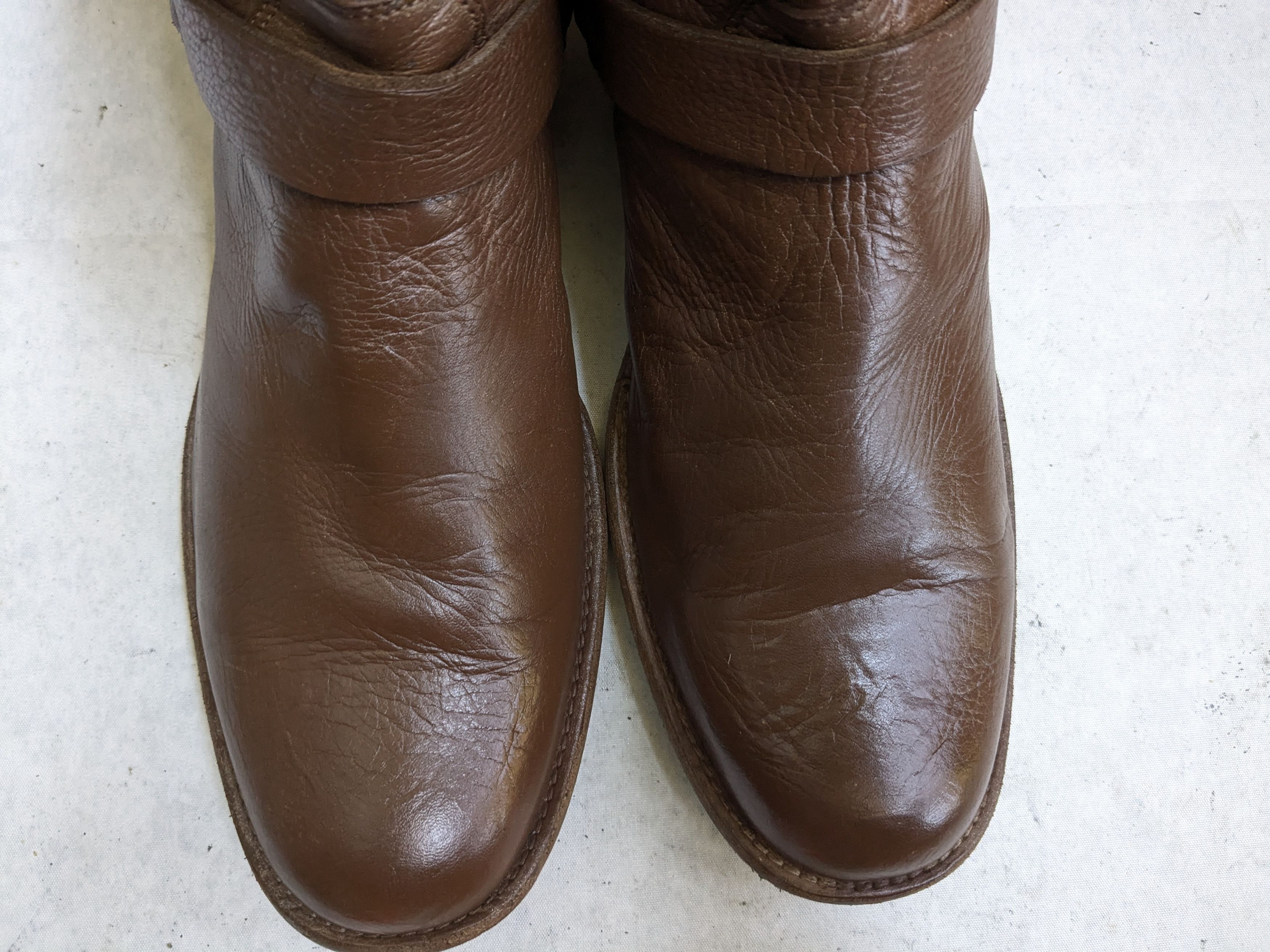 Frye Frye Harness Brown Leather 12 D Leather Buckle Size US 12 / EU 45 - 3 Thumbnail
