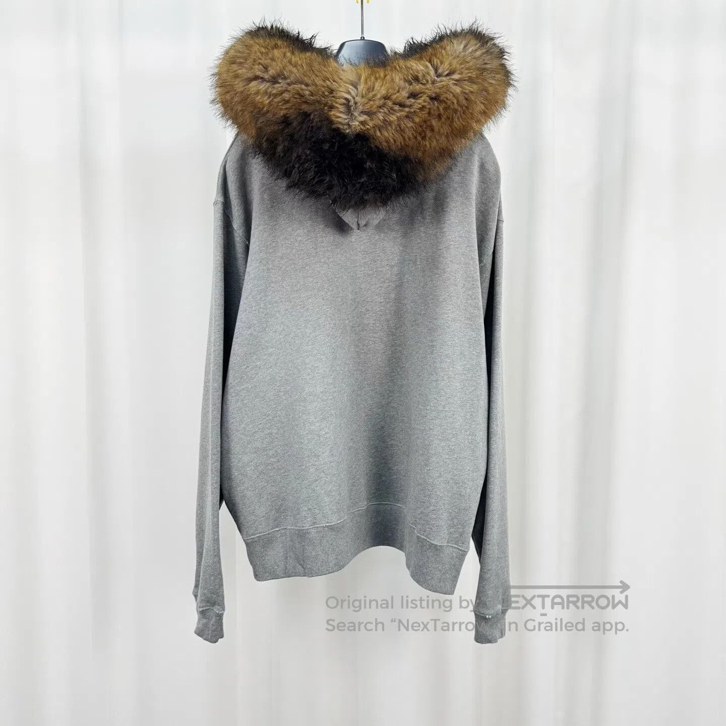 Balenciaga Balenciaga 25 Runway Grey Patch Letter Fur Collar Jacket| Size US XS / EU 42 / 0 - 2 Thumbnail