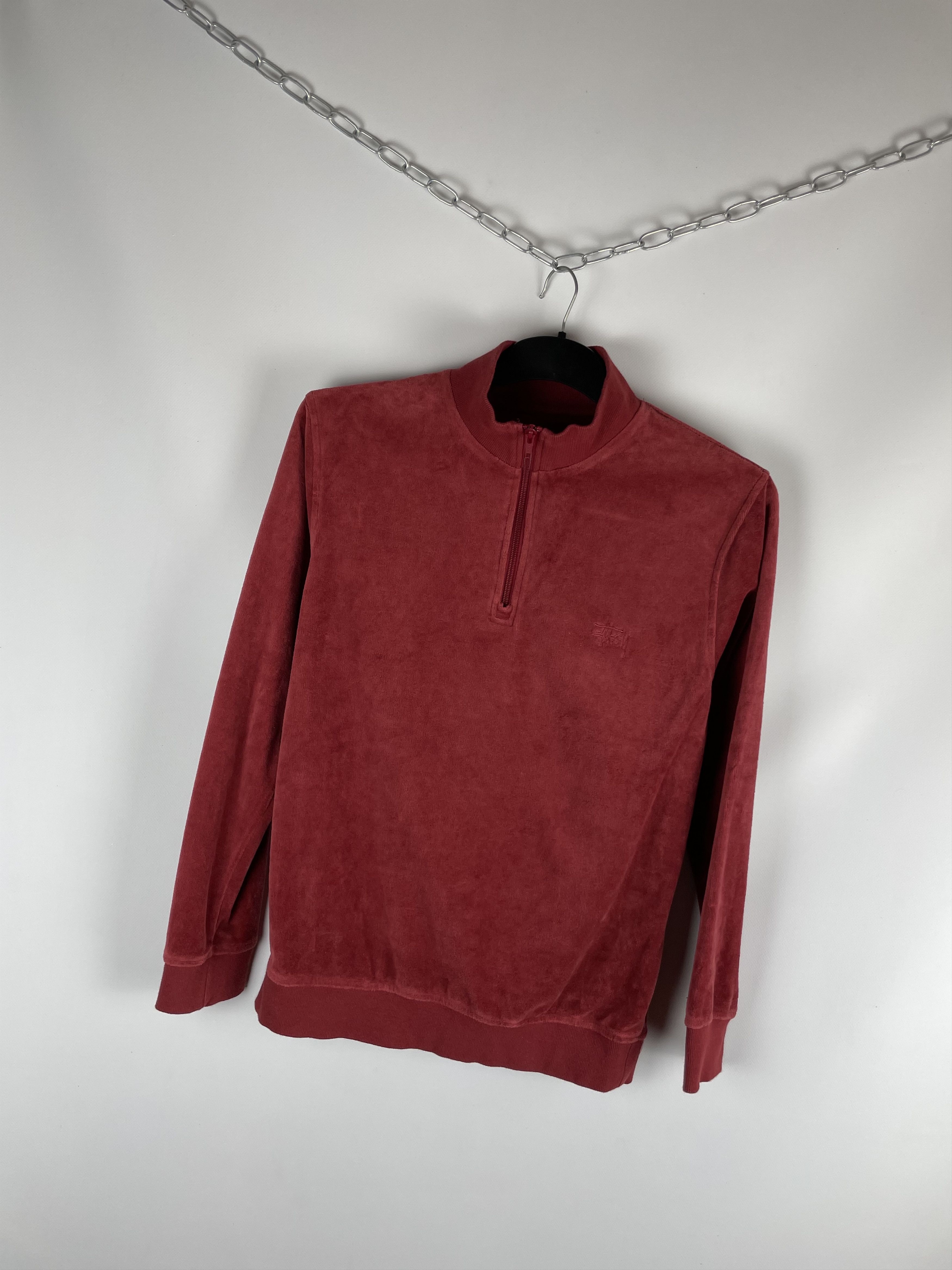 Stussy Vintage 90's Stussy 1/3 Velour Zip Sweatshirt Size US S / EU 44-46 / 1 - 2 Thumbnail