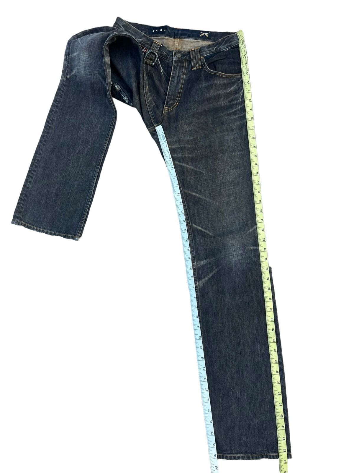 Japanese Brand × roarguns Vintage Roarguns Japan Distressed Ripped Fade Denim Jeans Size US 31 - 5 Thumbnail