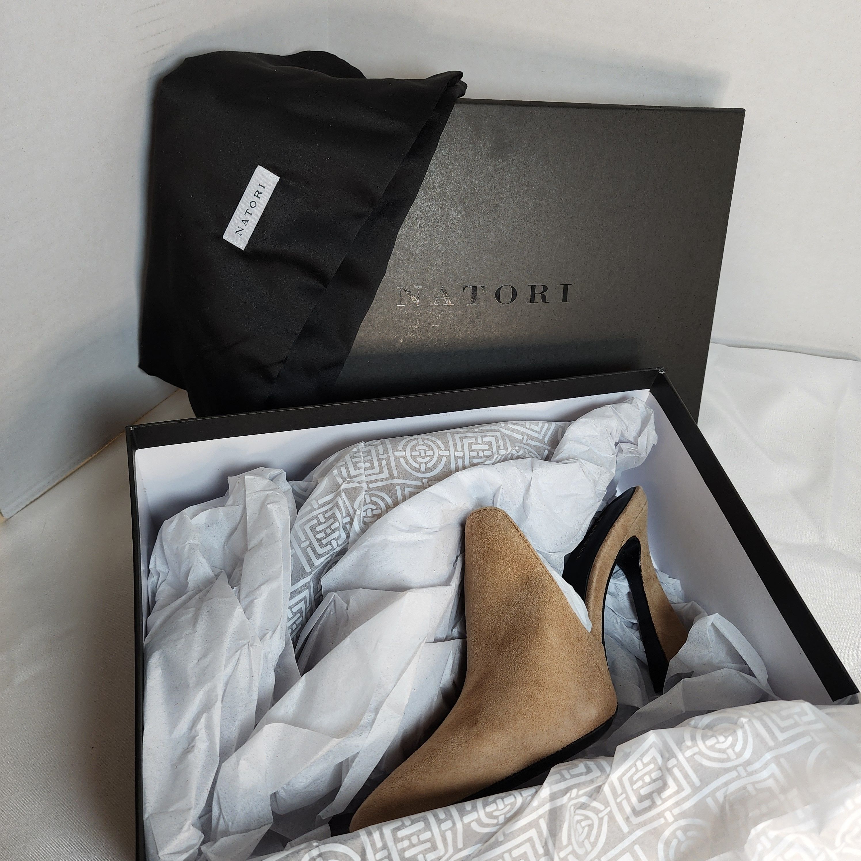 Other Natori Minh Doe/Tan/Beige Suede Pointed Toe Mules Size US 8.5 / IT 38.5 - 10 Thumbnail