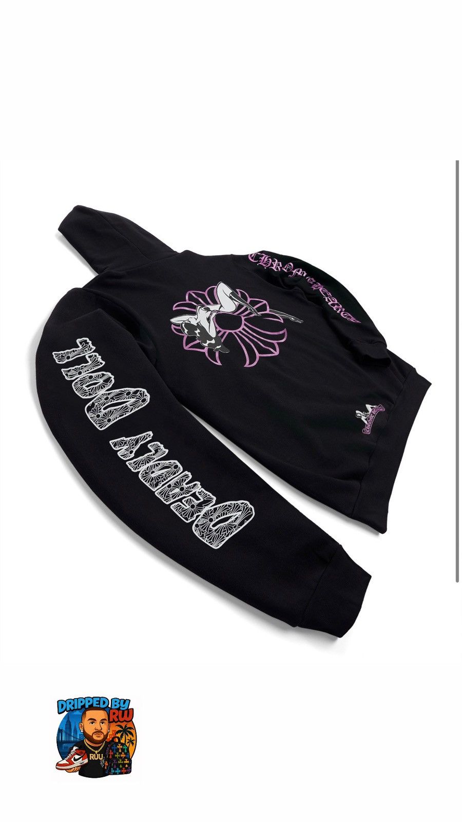 Chrome Hearts × Deadly Doll Chrome Hearts Deadly Doll Pullover Hoodie Black Pink Size M Size US M / EU 48-50 / 2 - 1 Thumbnail