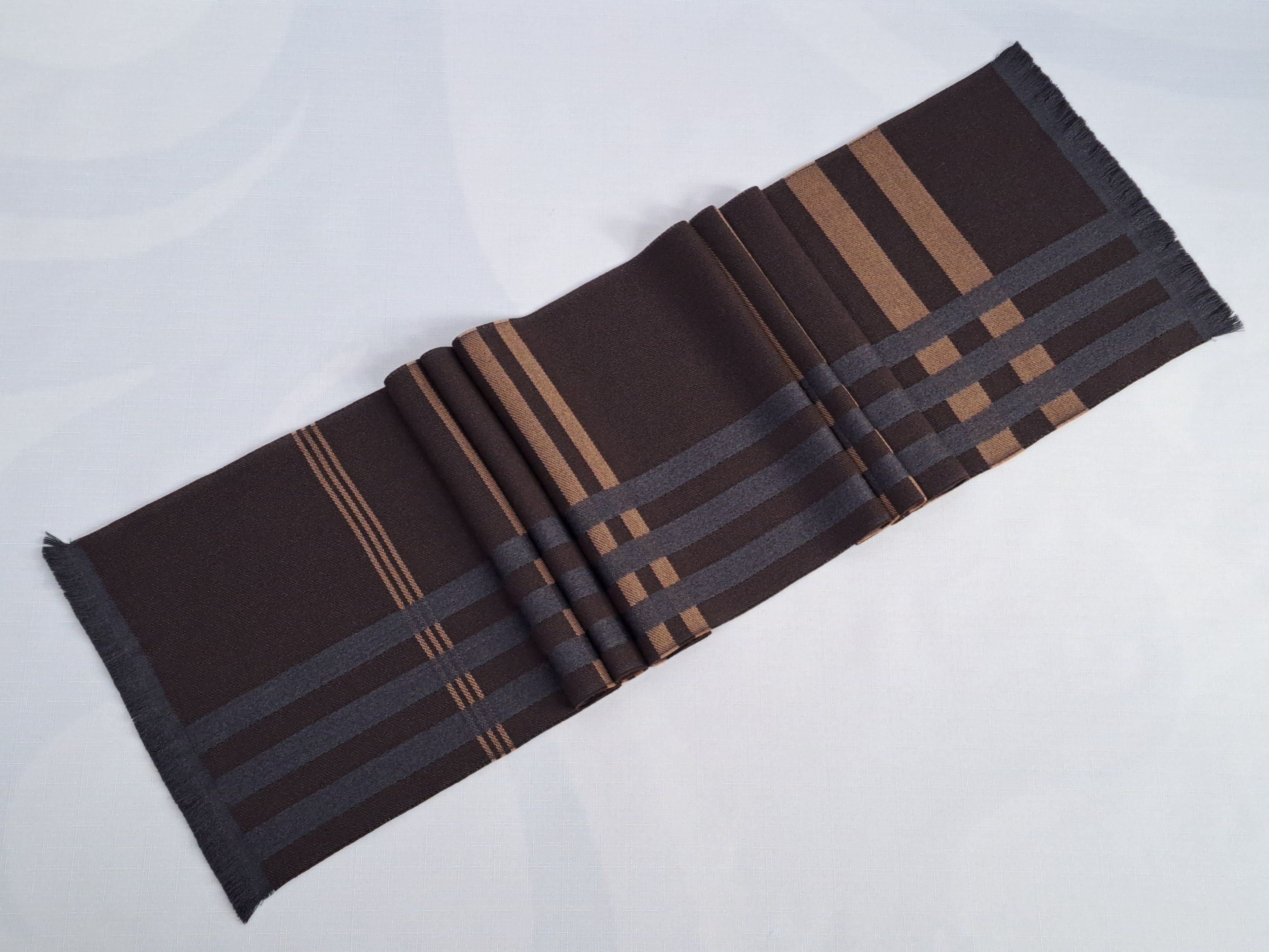 Ermenegildo Zegna ERMENEGILDO ZEGNA stripe fringed wool scarf. Size ONE SIZE - 3 Thumbnail