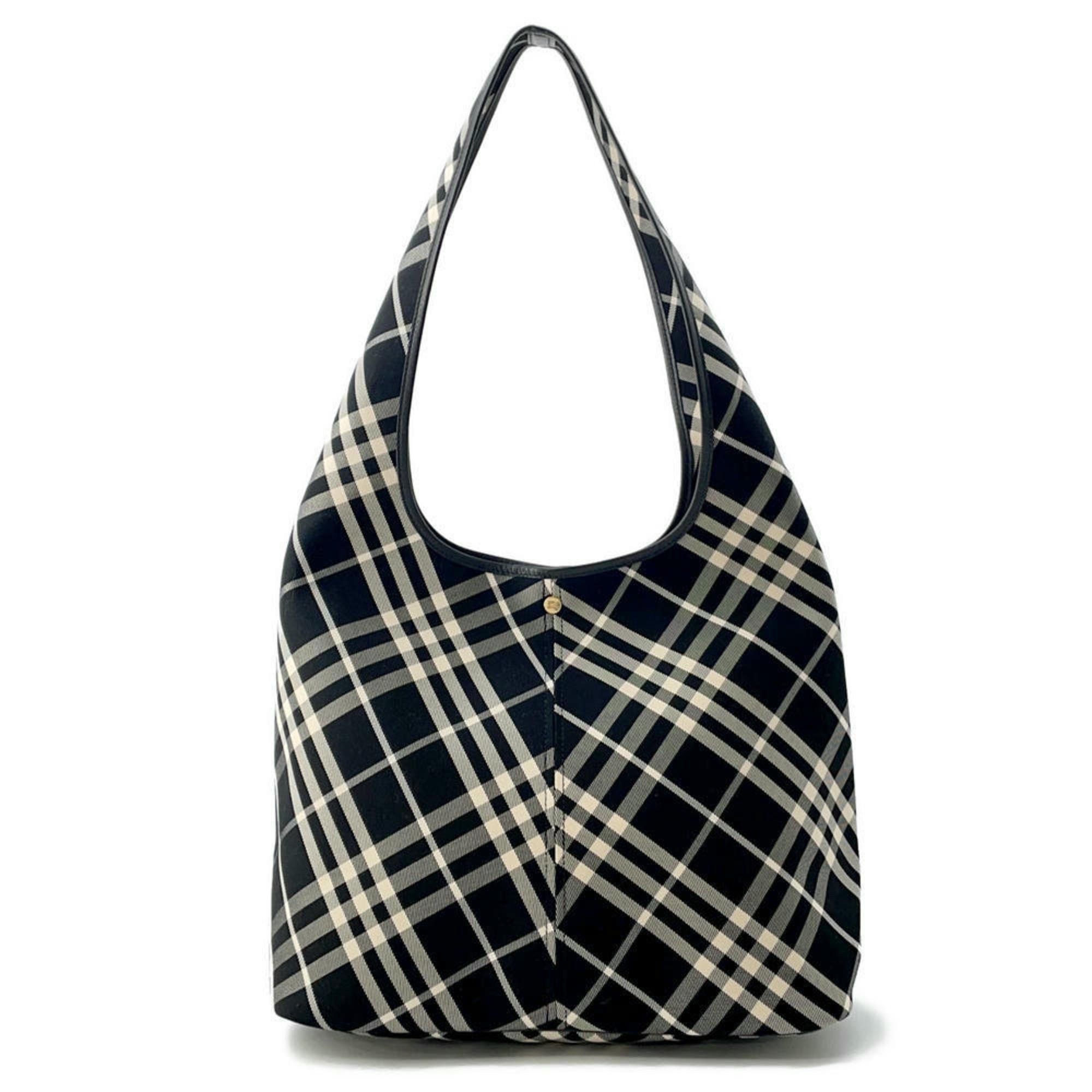 Burberry Tote Bag Check Shoulder Large Canvas 80944761 Burberry Black, Women's