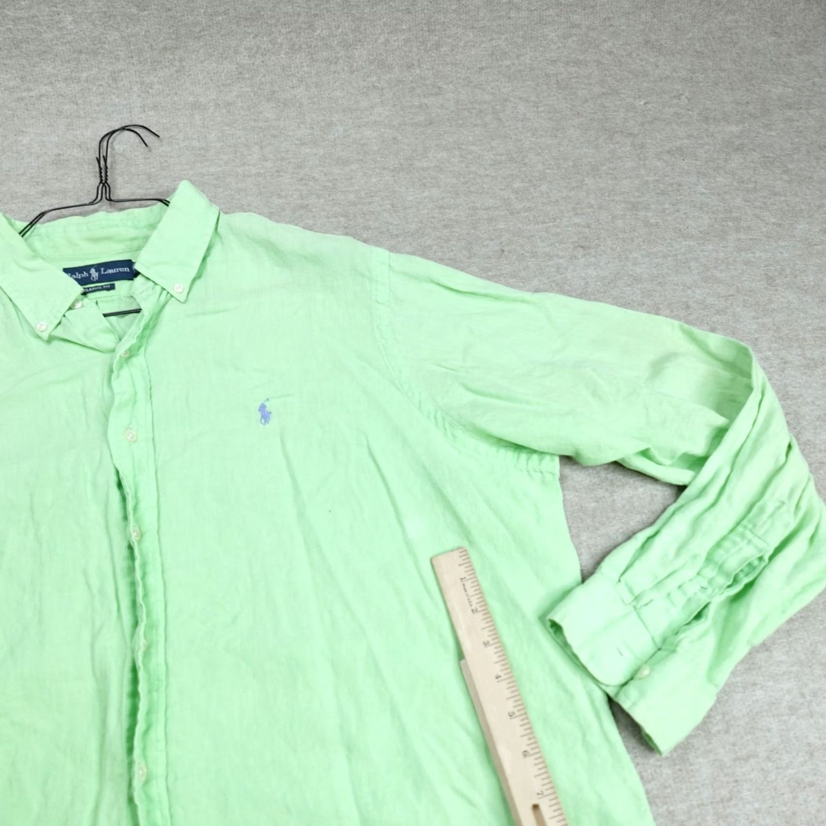 Polo Ralph Lauren VINTAGE Polo Ralph Lauren Shirt 2XL Green Solid Button Down 100% Linen Size US XXL / EU 58 / 5 - 6 Thumbnail