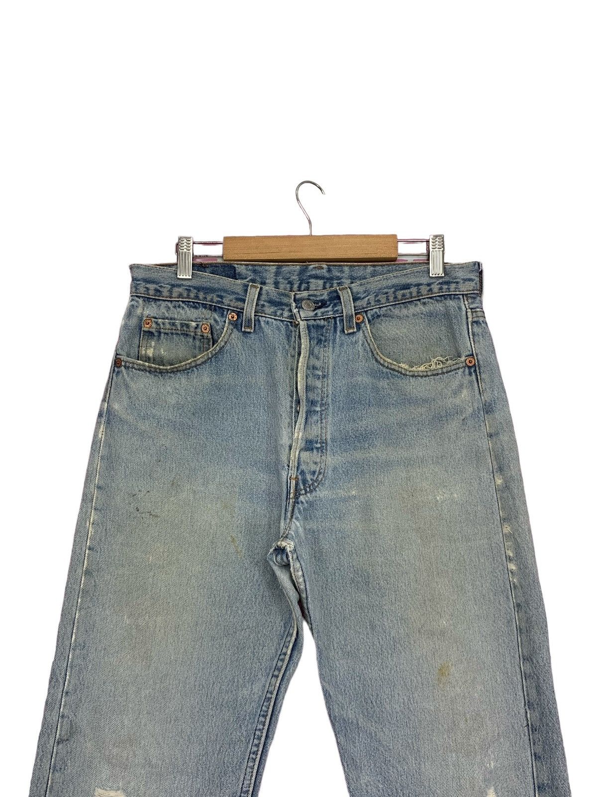 Levi's × Vintage Vintage USA Levis 501 Distressed Light Wash Short Size US 31 - 6 Thumbnail