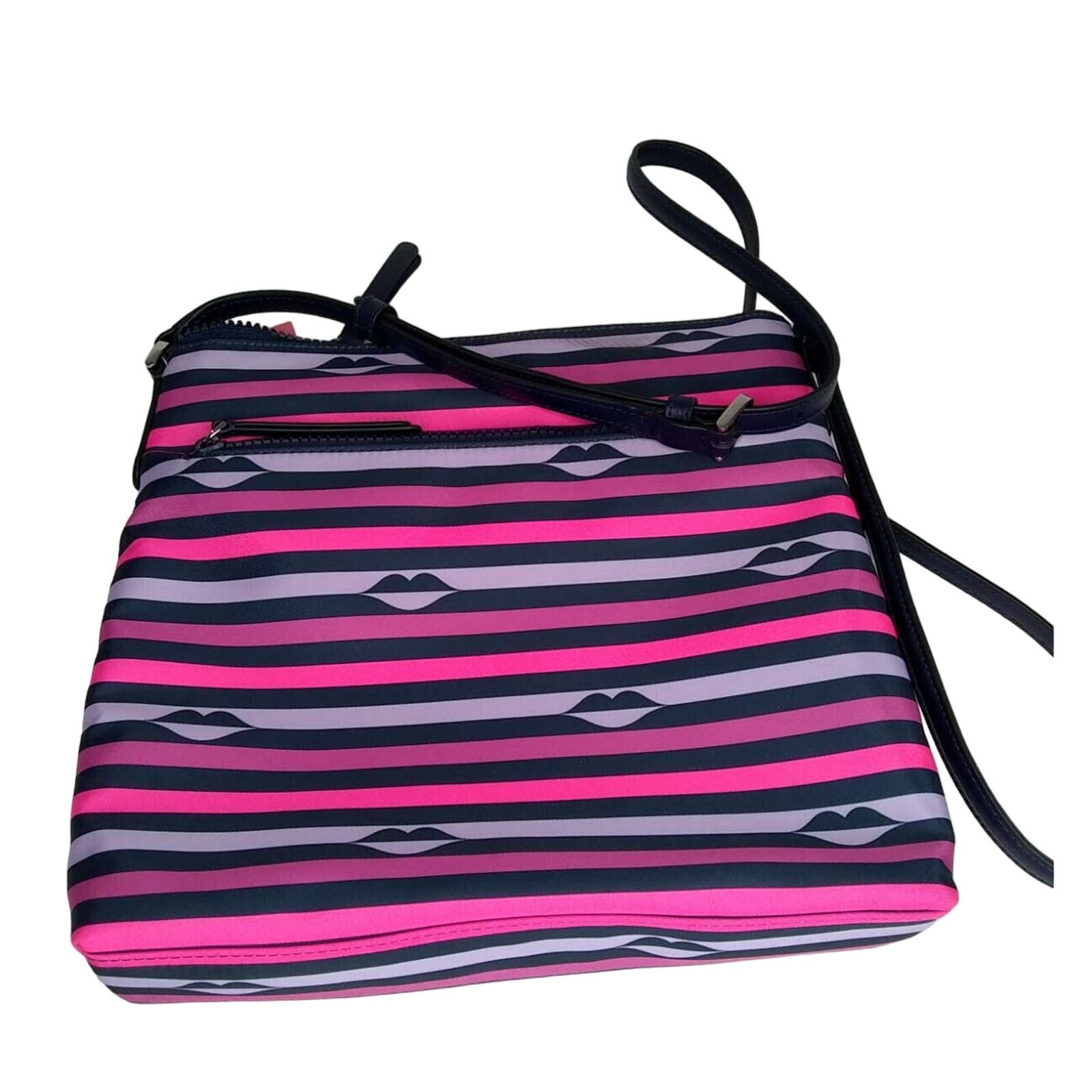 Kate Spade Kate Spade Flat Crossbody Hand Bag stripes Lips print Size ONE SIZE - 6 Thumbnail
