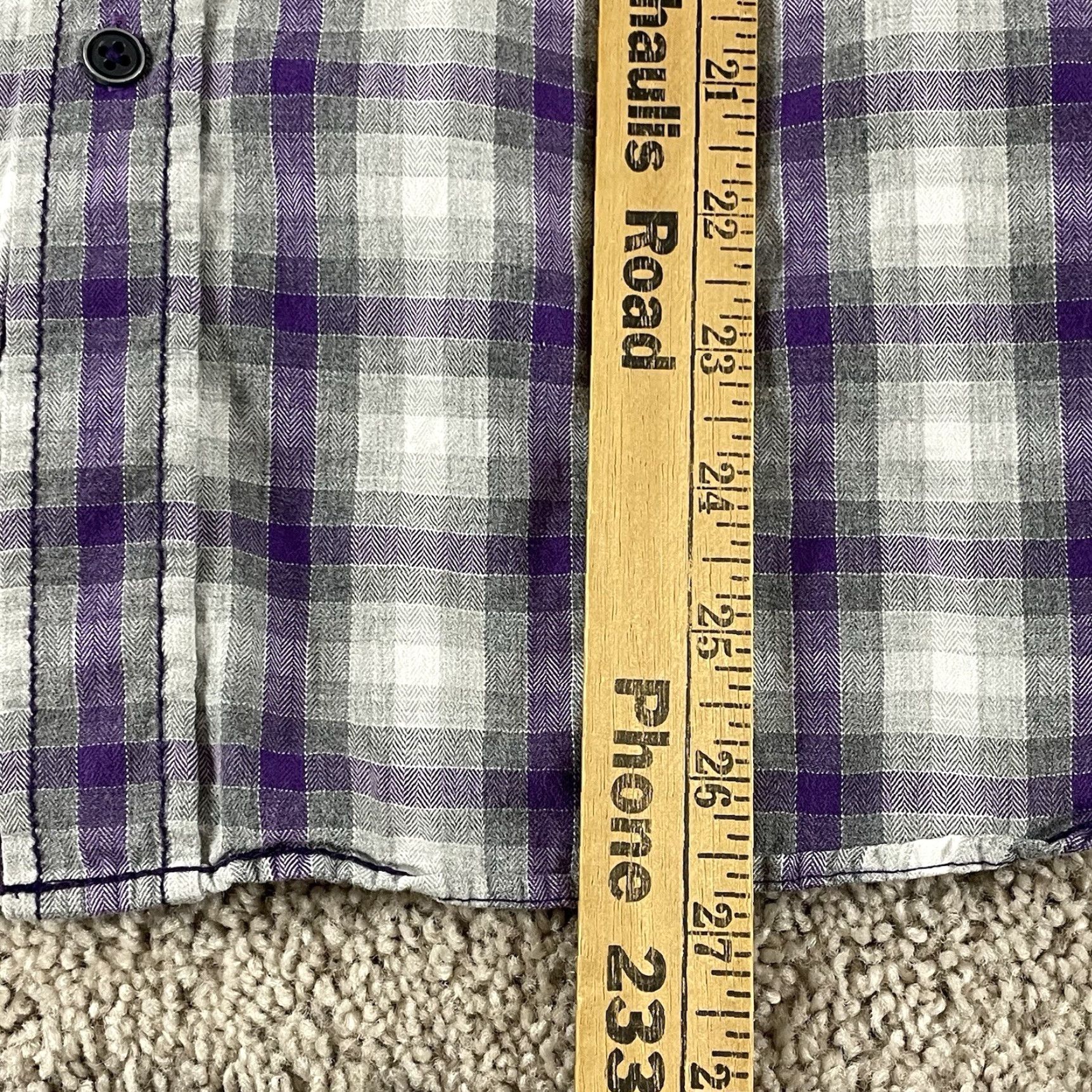 BUGATCHI Bugatchi Shirt Large Gray Purple Flip Cuff Long Sleeve Shaped Fit Button T489 Size US L / EU 52-54 / 3 - 7 Thumbnail
