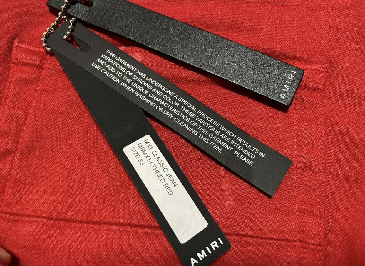 Amiri Amiri mx1 red patchwork jeans 2412-Nextarrow Size US 33 - 6 Thumbnail