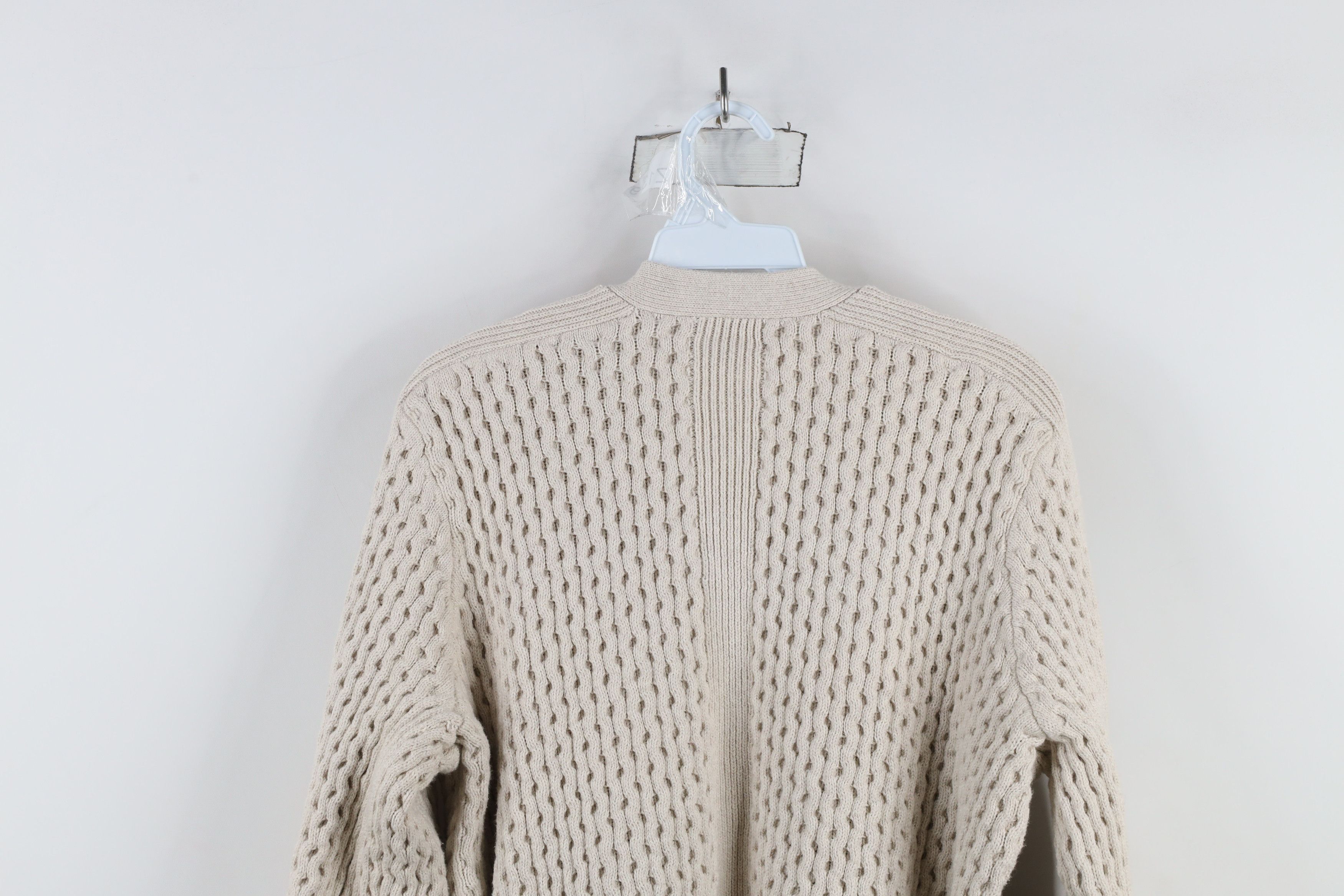 Lands' End × Vintage Vintage Lands End Heavyweight Knit Cardigan Sweater Beige Size L / US 10 / IT 46 - 11 Thumbnail