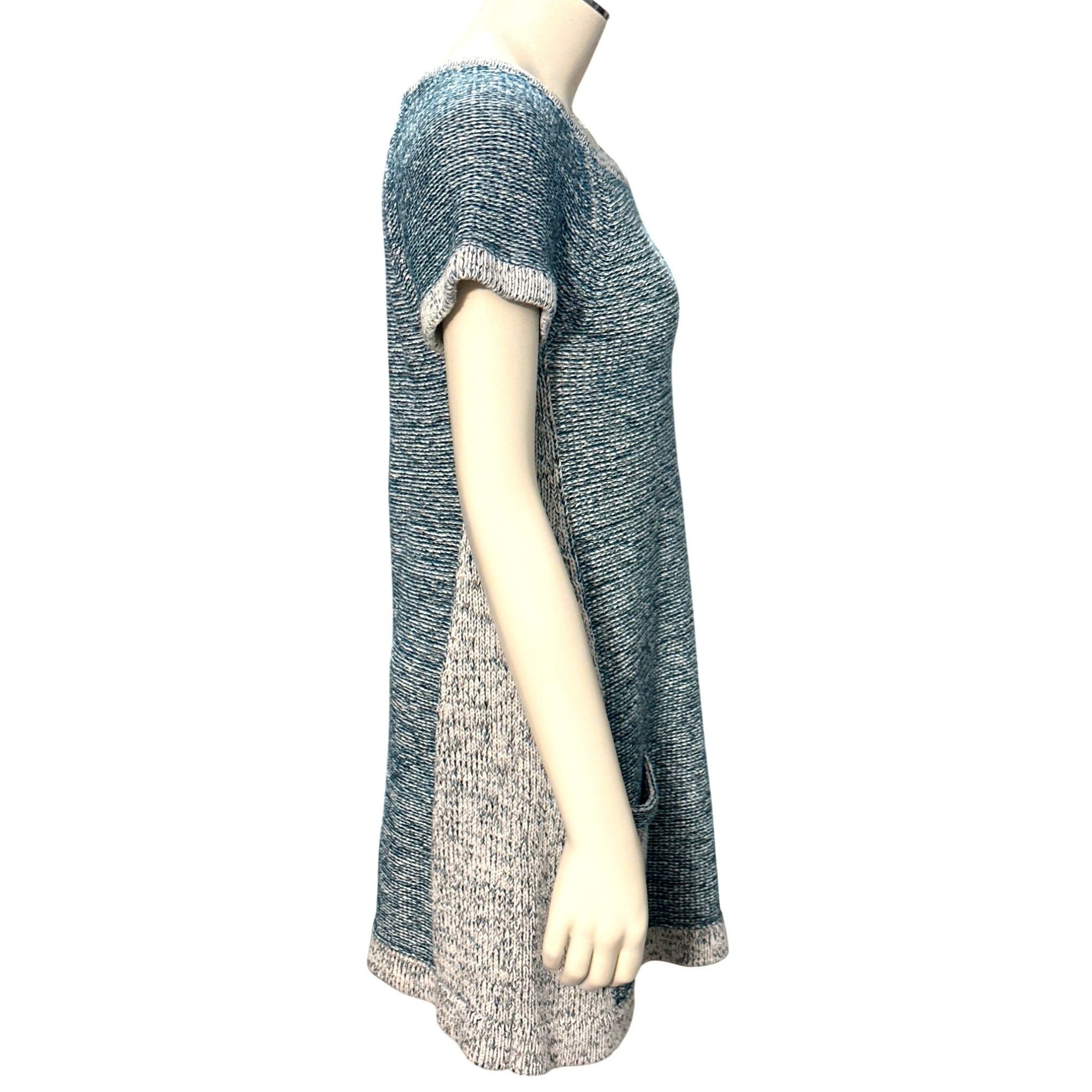 Other CCC Heathered Blue White Cap Sleeve Knit Dress Marine Layer Size M / US 6-8 / IT 42-44 - 4 Thumbnail