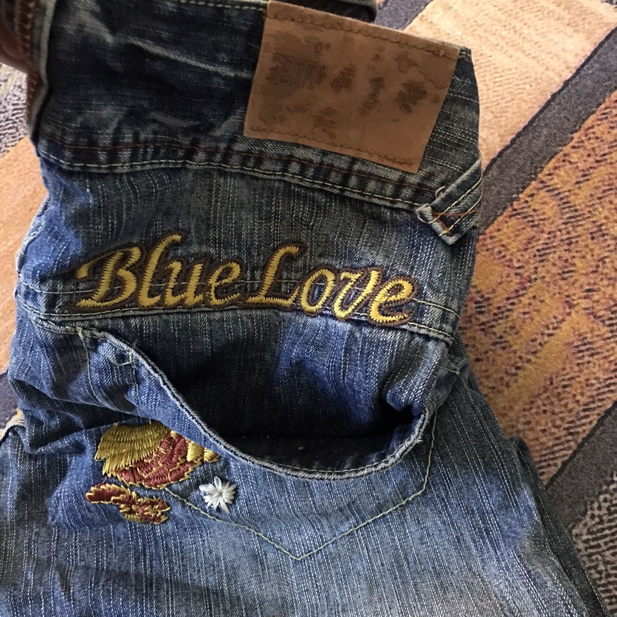 Stitch's Jeans Betty blue love embroidered art flower jeans Size 28" / US 6 / IT 42 - 9 Thumbnail