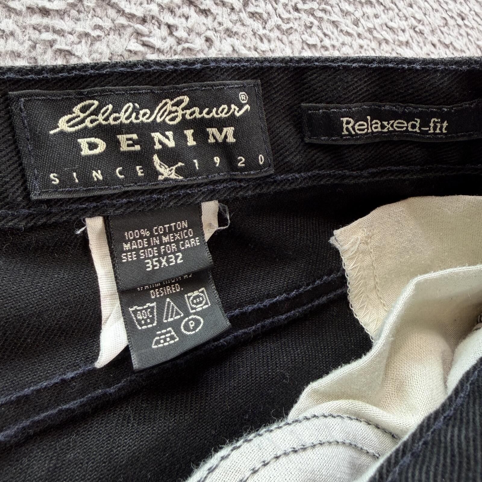 Eddie Bauer Vintage Y2K Eddie Bauer Relaxed Fit Black Washed Jeans 35x32 Size US 35 - 5 Thumbnail