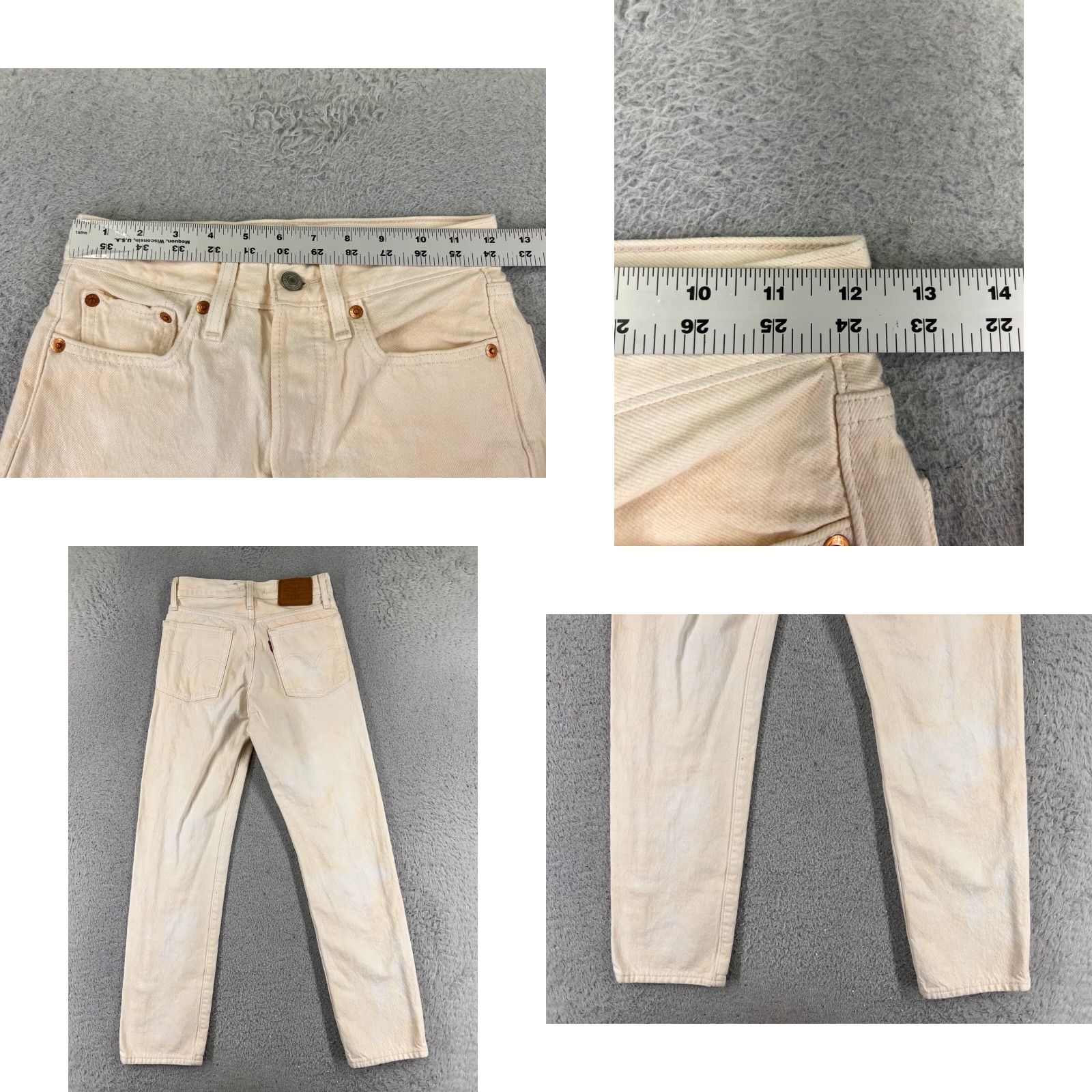 Levi's Levis Premium Jeans Womens 27 Peach Denim Wedgie Straight Button Fly Size 27" / US 4 / IT 40 - 9 Thumbnail
