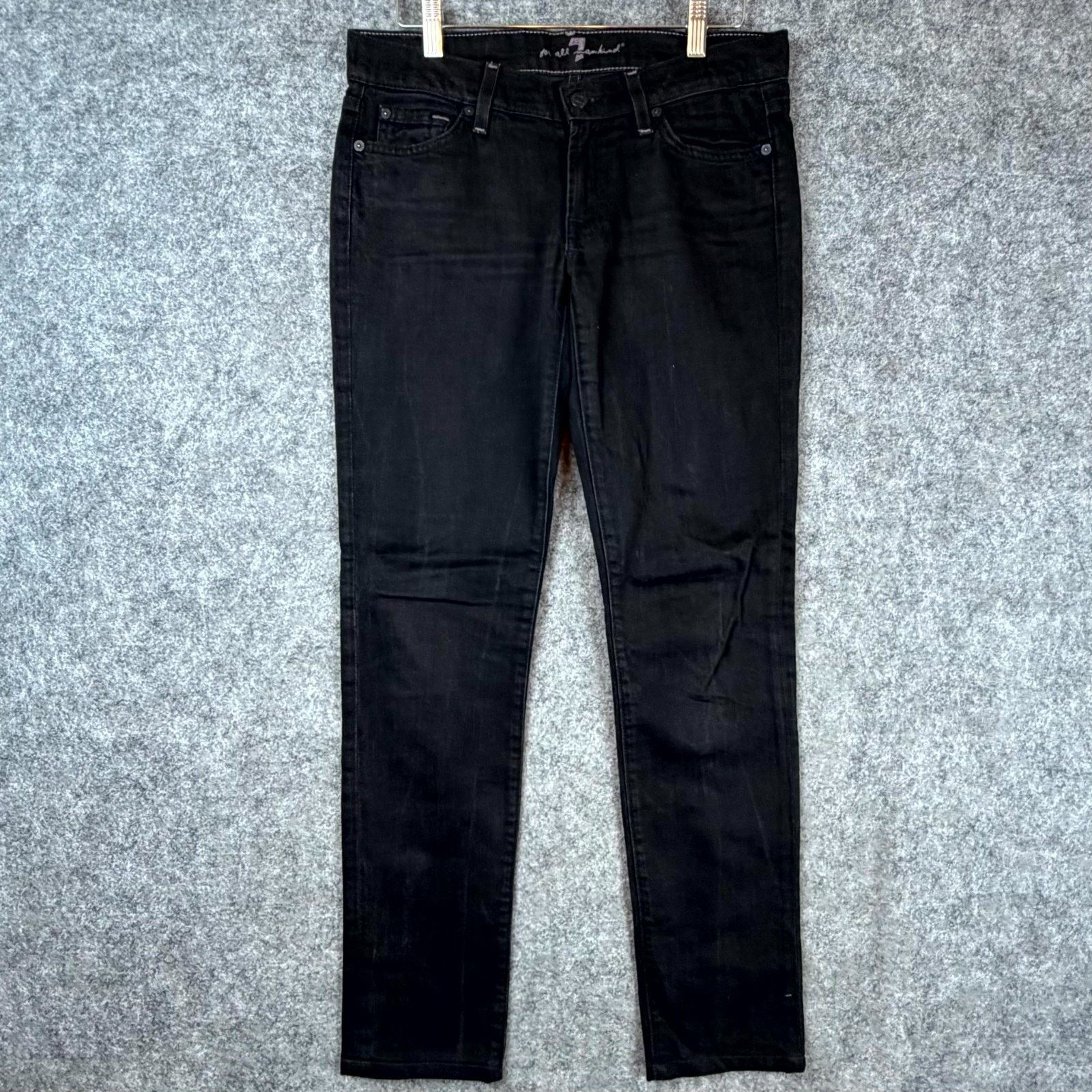 7 For All Mankind 7 For All Mankind Ankle Skinny Jeans Womens 27 Black Stretch Size 27" / US 4 / IT 40 - 1 Thumbnail