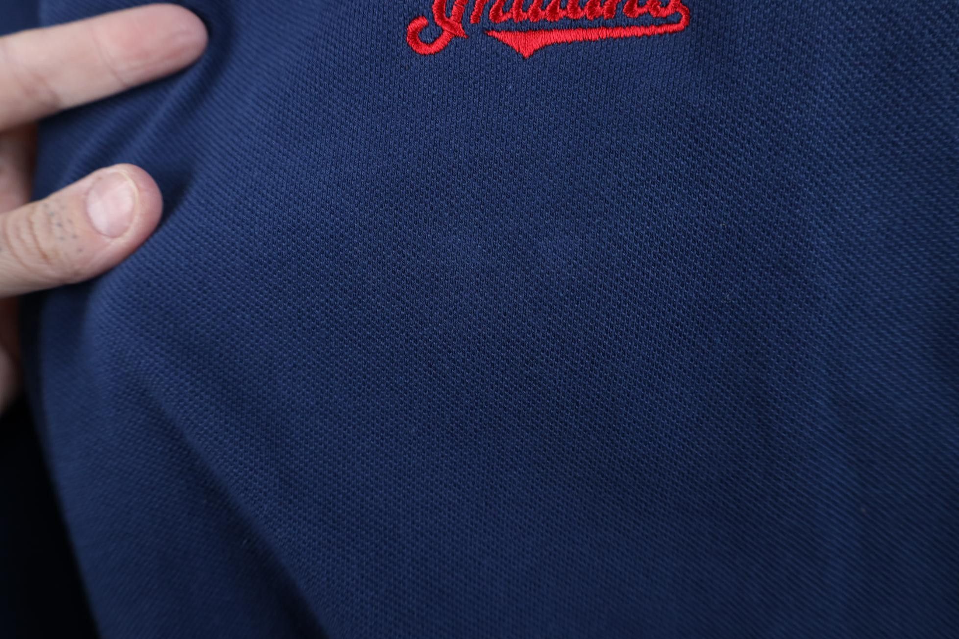 Vintage Vintage 90s Wahoo Cleveland Indians Baseball Polo Shirt Blue Size US L / EU 52-54 / 3 - 5 Thumbnail