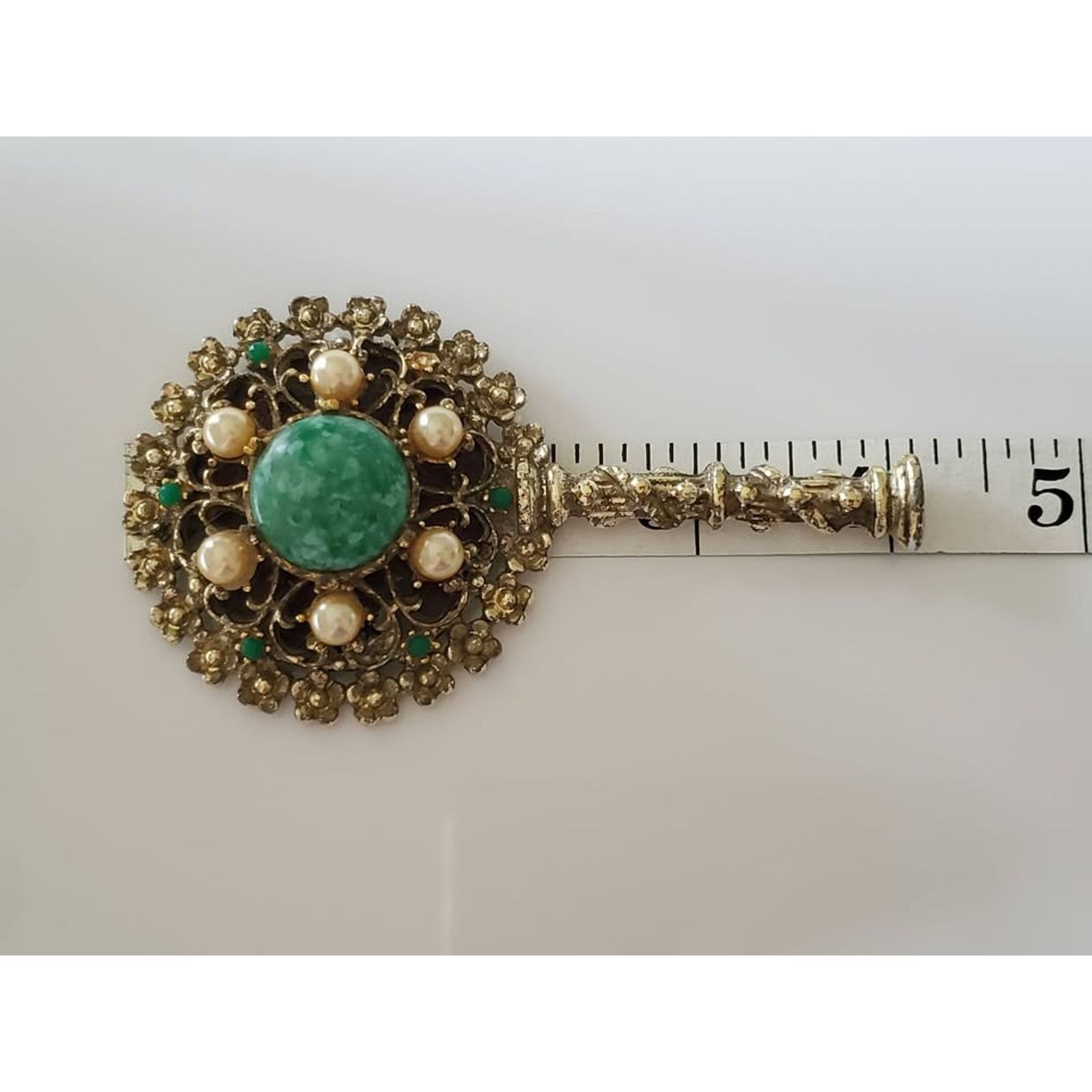 Other Vintage Sam Fink SF Ornate Mini Hand Mirror Faux Size ONE SIZE - 5 Thumbnail