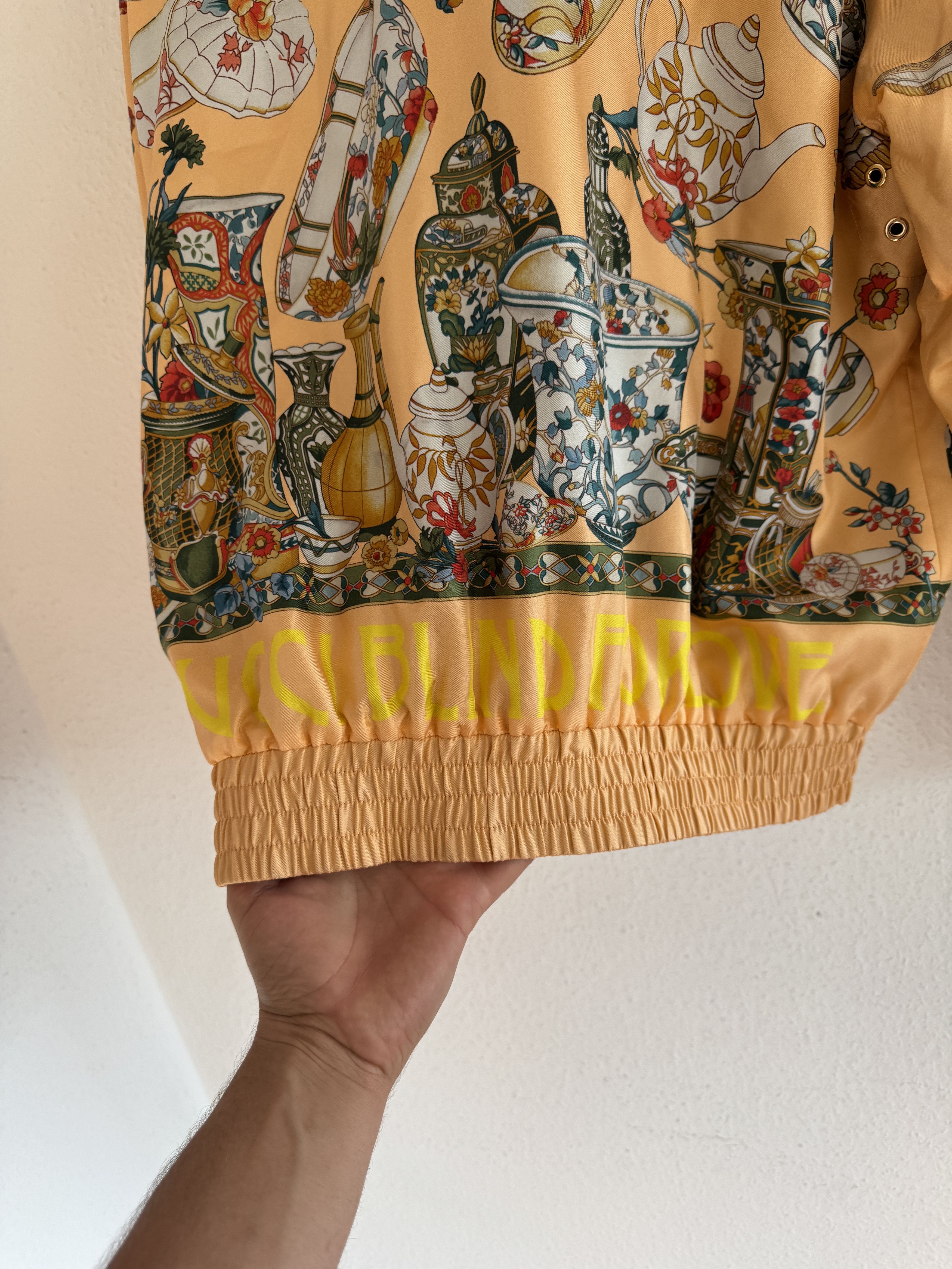 Gucci 1of1 SAMPLE Ceramic Print Silk Track Jacket Size US L / EU 52-54 / 3 - 22 Thumbnail