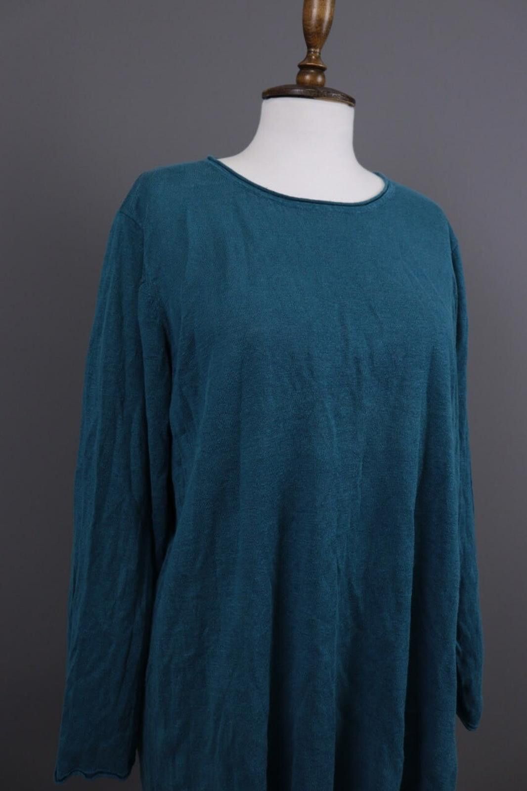 Designer Gudrun Sjoden Blue Linen Lagenlook A-Line Dress Size L Size L / US 10 / IT 46 - 3 Thumbnail