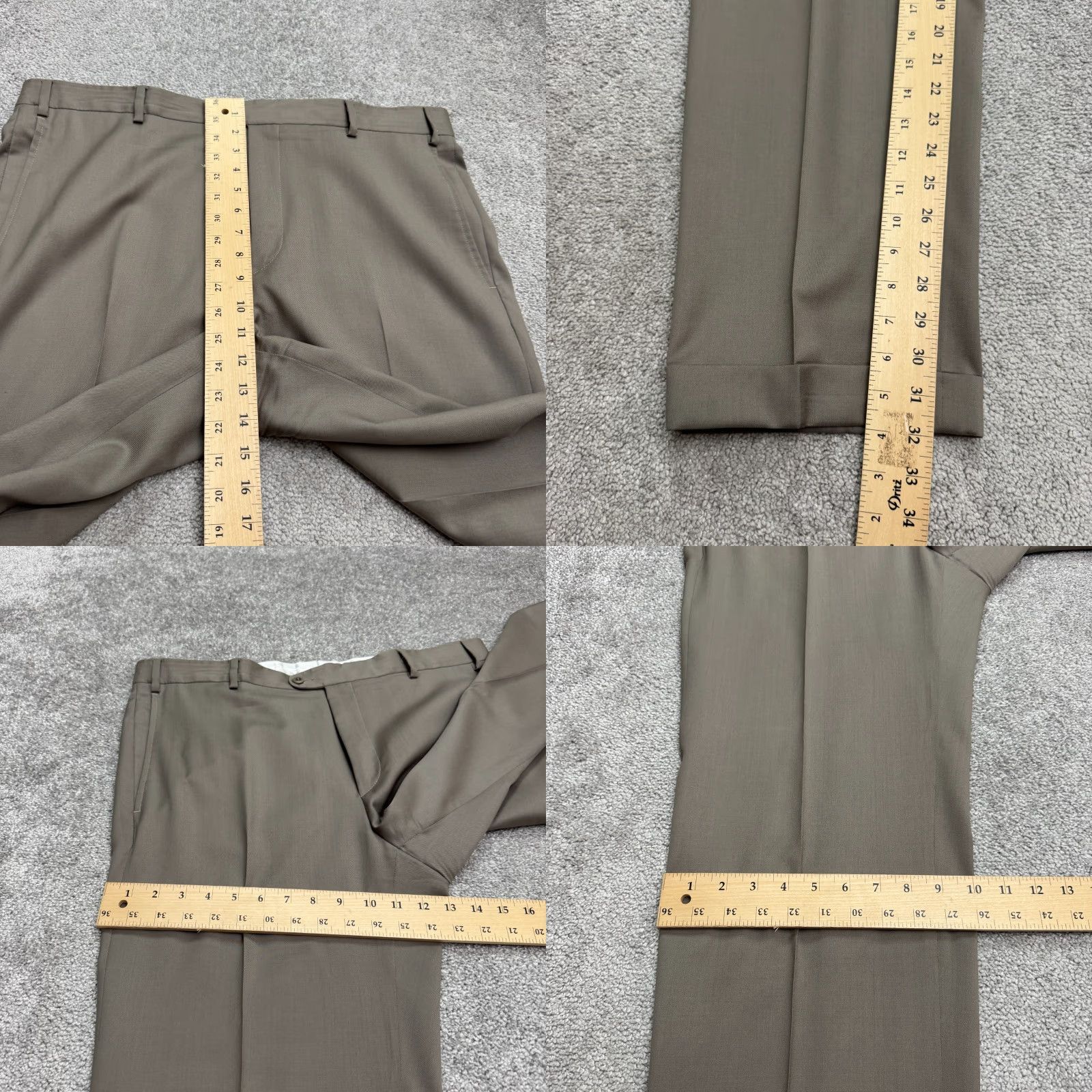 Zanella Zanella Mens 38x30 Wool Dress Pants Brown Straight Leg Vintage No Size US 38 / EU 54 - 9 Thumbnail