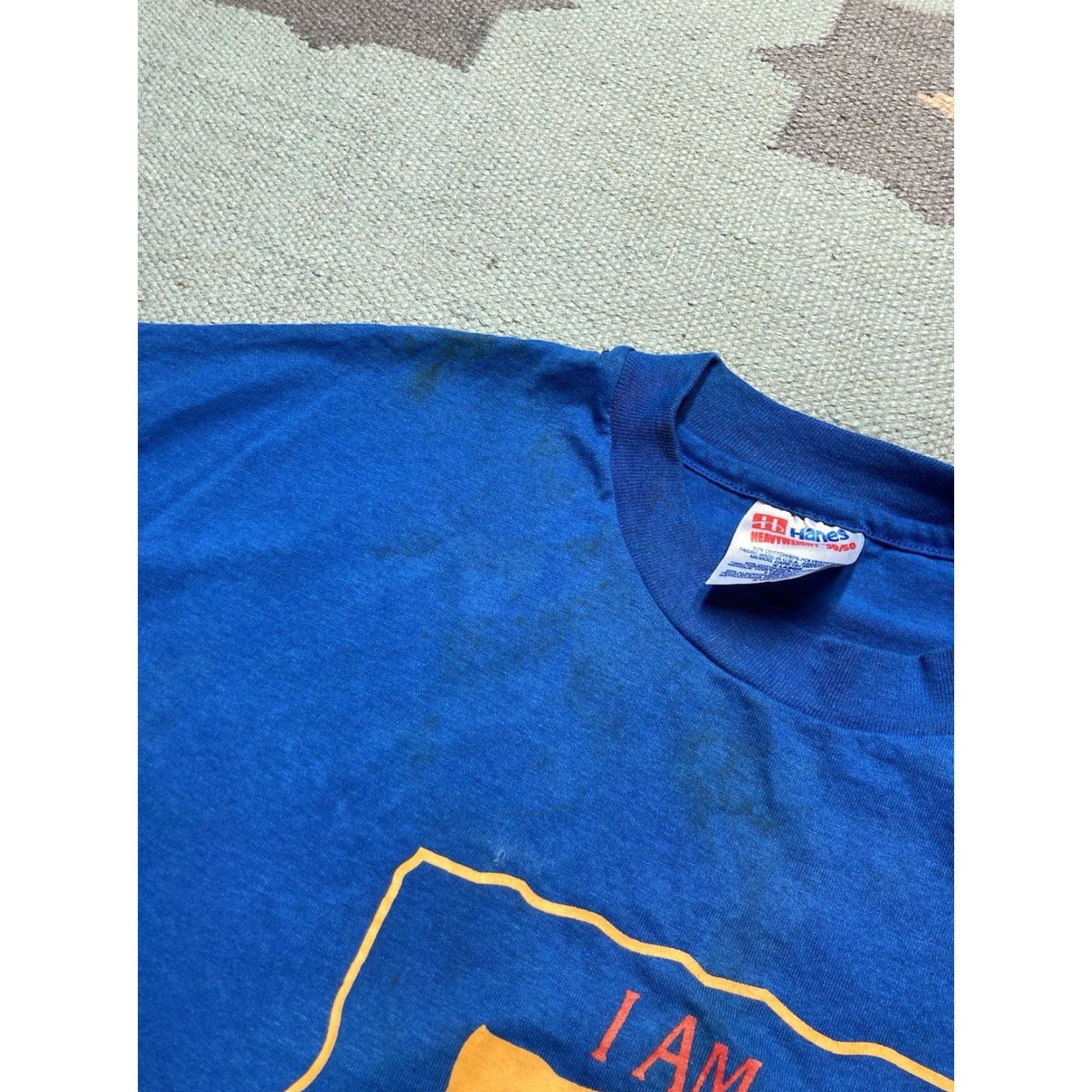 Hanes VINTAGE 90s graphic t shirt I am becoming the woman I’ve wanted butterfly XL Hanes Men T-Shirt XL Blue 90s Womens Mens Girls? Size US XL / EU 56 / 4 - 7 Thumbnail