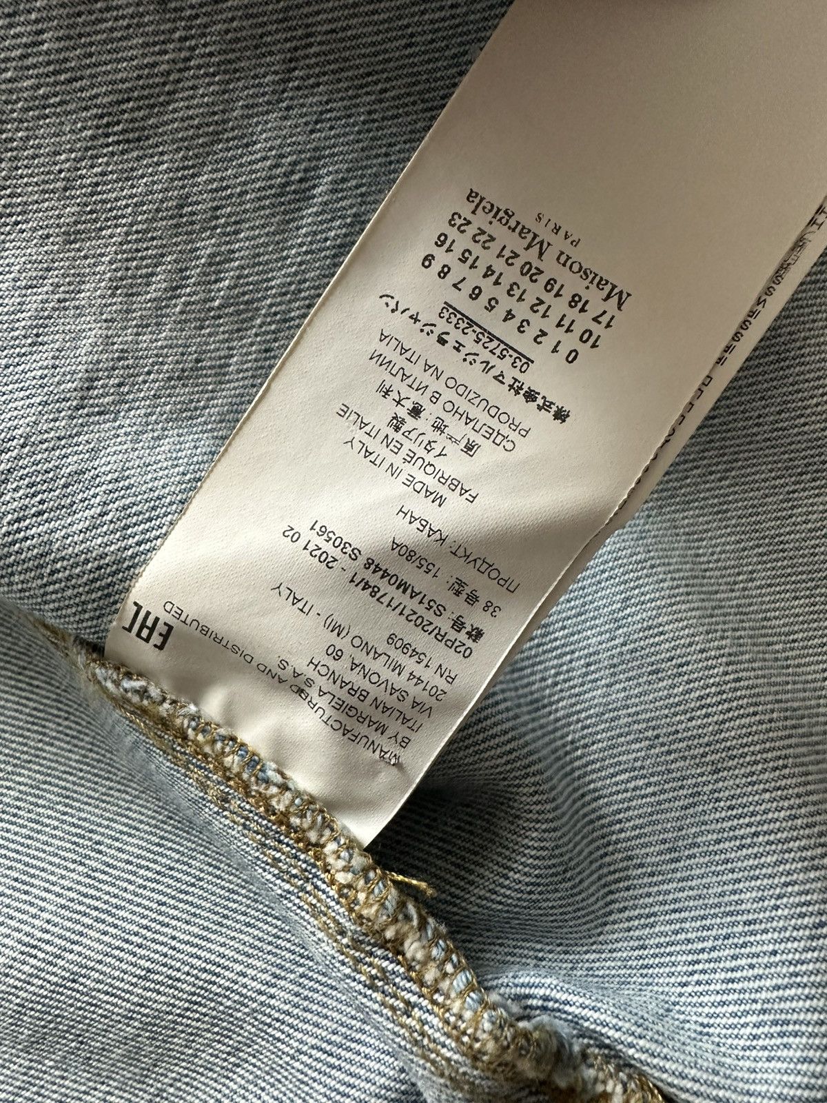 Maison Margiela Maison Margiela Collarless Painted Denim Jacket Size US M / EU 48-50 / 2 - 5 Thumbnail