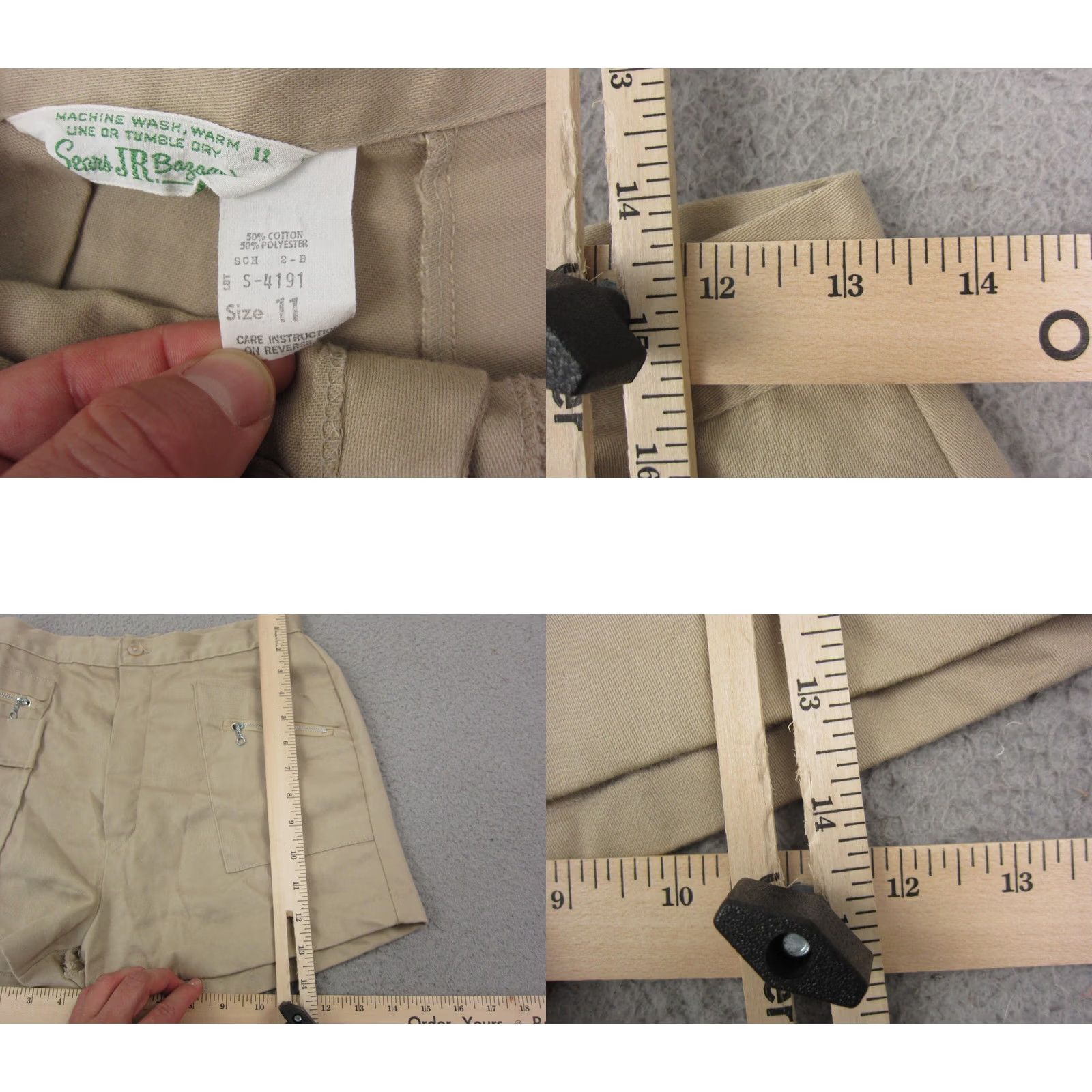Sears VINTAGE Sears Juniors Shorts Chino Size 11 26 Beige Khaki Casual 80s 90s Preppy Womens Men? Size 26" / US 2 / IT 38 - 8 Thumbnail